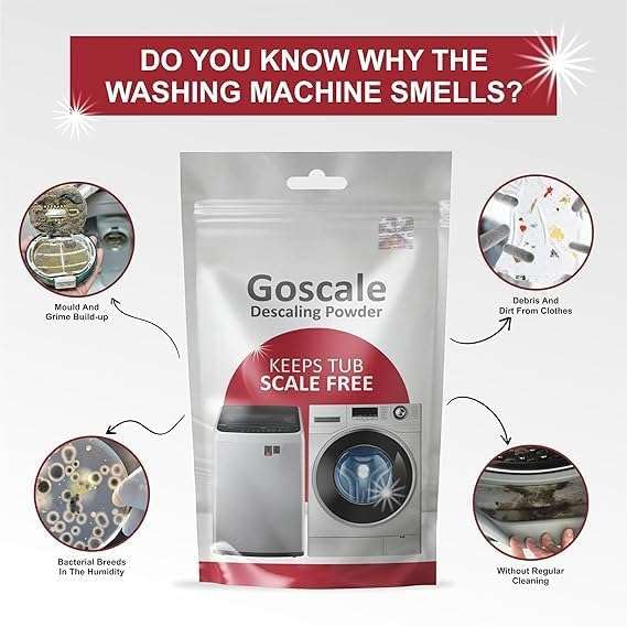 LG Washing Machine Descaler Powder - Compatible with Front Load & Top Load Models, 100g Descaling Cleaner for Drum & Tub (Pack of 2) - Removes Limescale, Odors & Residue for Fresh Laundry