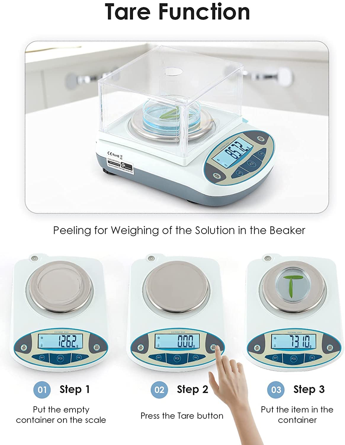 CGOLDENWALL 1000g x 0.01g Precision Digital Analytical Lab Scale - High Accuracy Jewelry & Scientific Balance with 0.01g Resolution, 110V - Perfect for Laboratories, Jewelry Weighing & Research Applications
