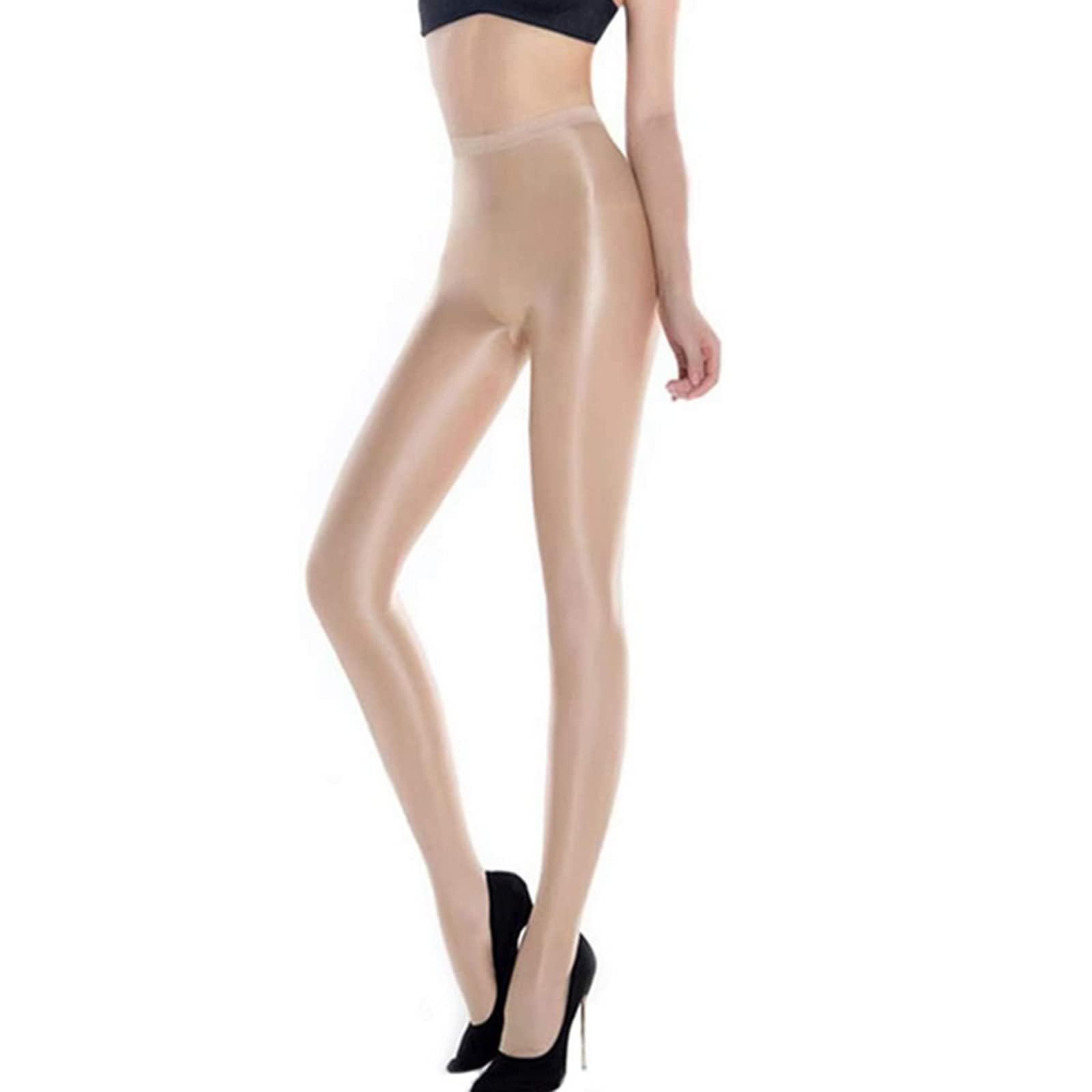 HTRUIYA Women's Sheer Reflective Shiny Silk Pantyhose 70D - Flash Oil Bright Shaping Tights for Dance, Performance & Evening Wear - Comfortable & Elegant Stockings for Parties, Date Nights & Special Occasions