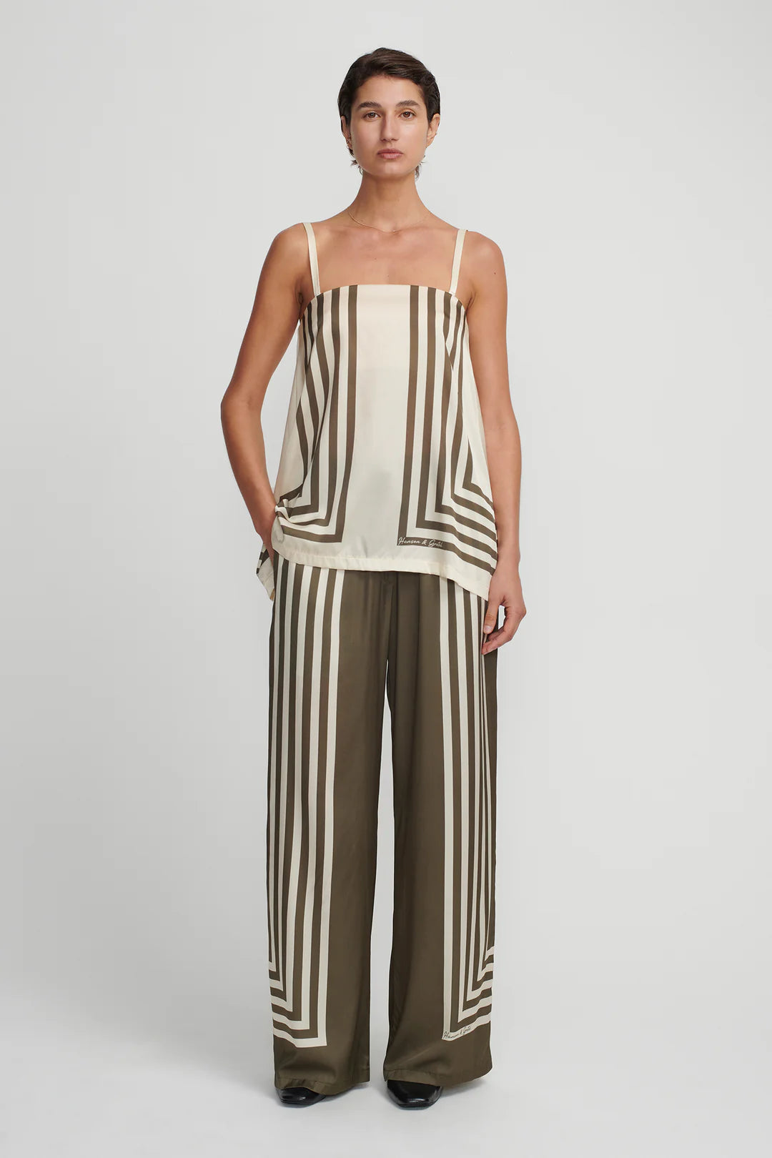 AALIYAH Women's Moss Stripe Top - Stylish Casual Blouse for Everyday Wear, Work & Outings