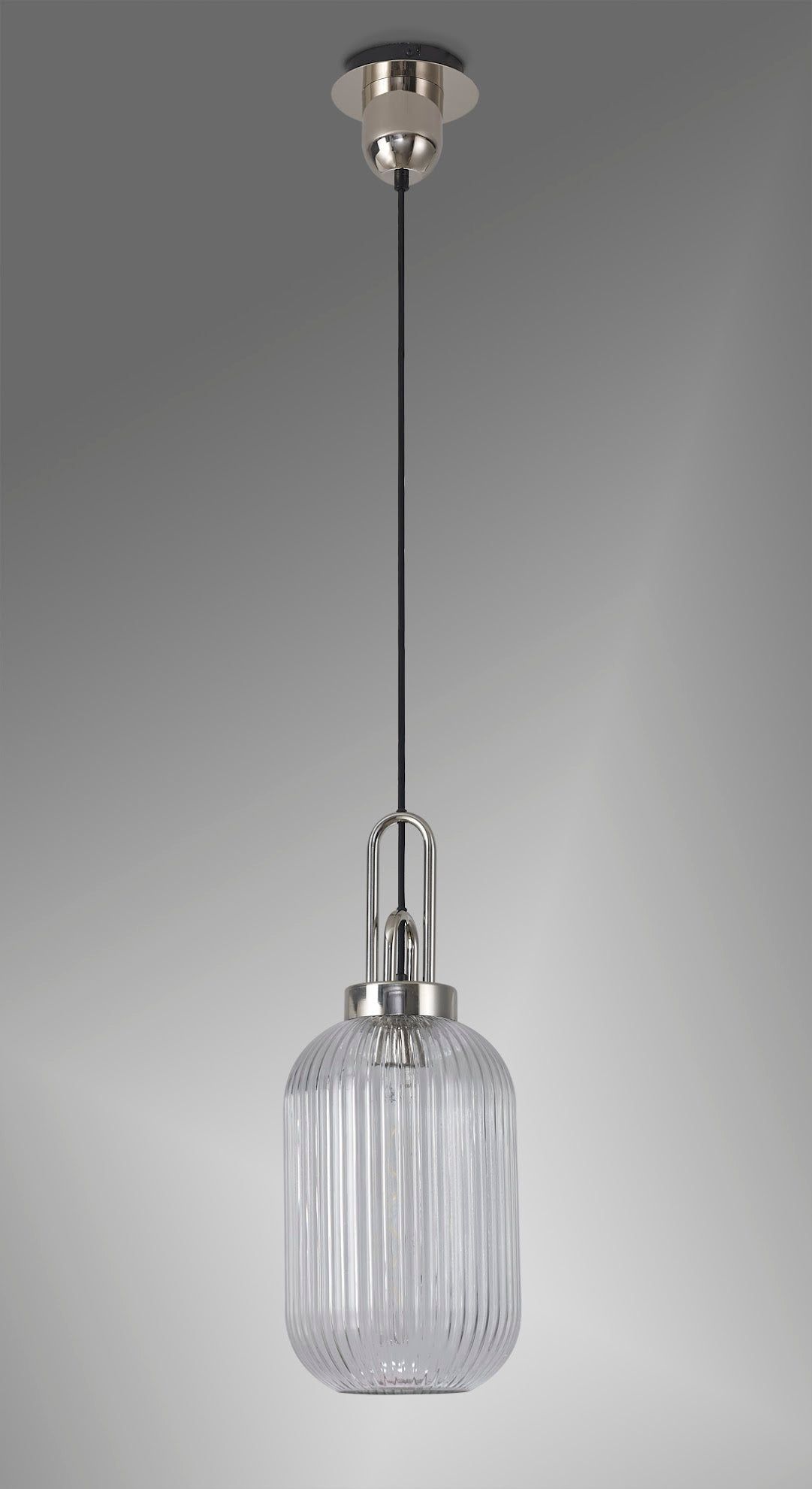 Stylish Cadiz 1-Light Pendant Light with 20cm Tubular Ribbed Glass Shade - E27 Socket, IP20 Rated, Multiple Color Options - Perfect for Kitchen Island, Dining Room, or Entryway Lighting