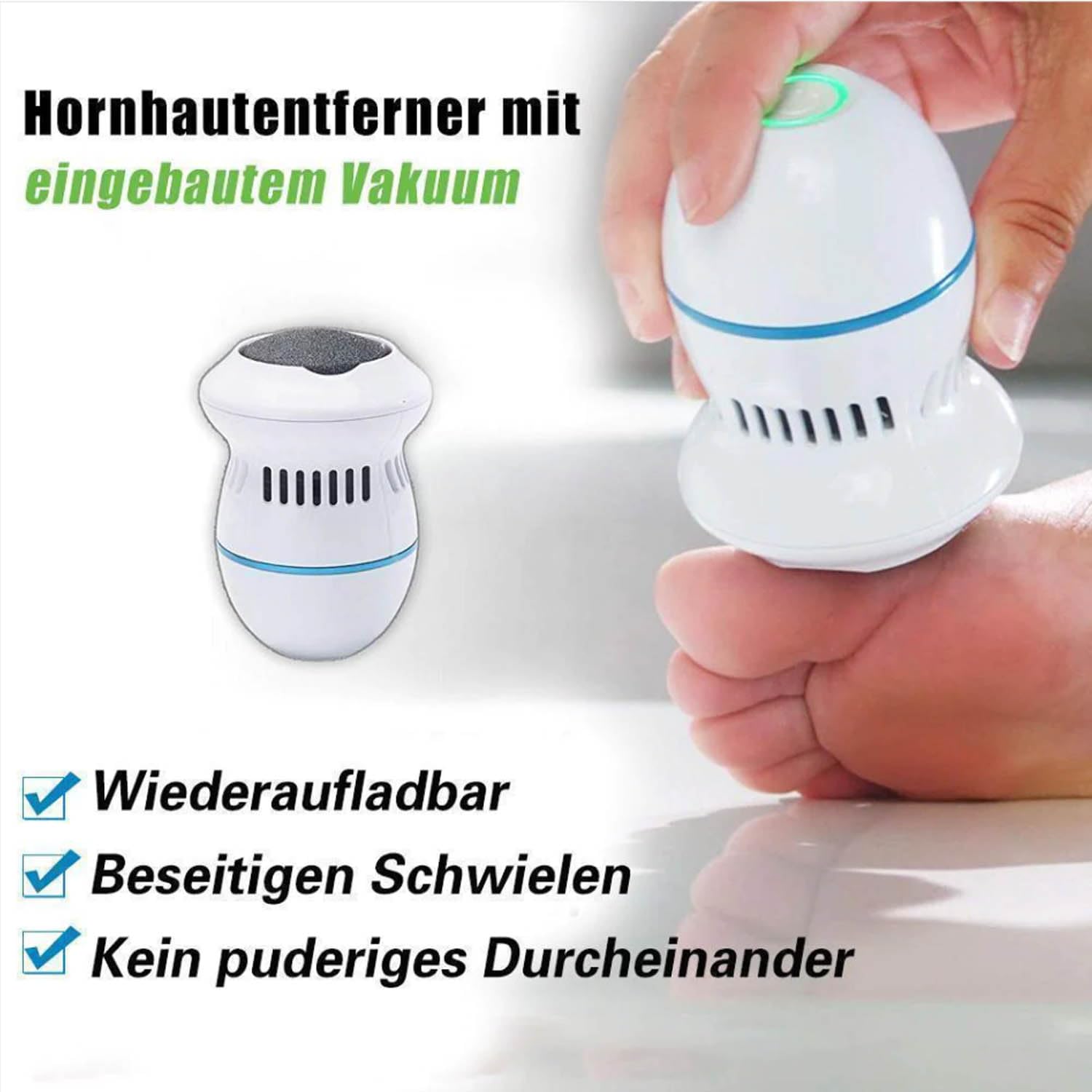 Electric Callus Remover for Feet - Rechargeable Pedicure Tool with 6 Attachments | Professional Foot Care Device for Callus & Dead Skin Removal | Perfect for Home Pedicure & Soft Smooth Feet