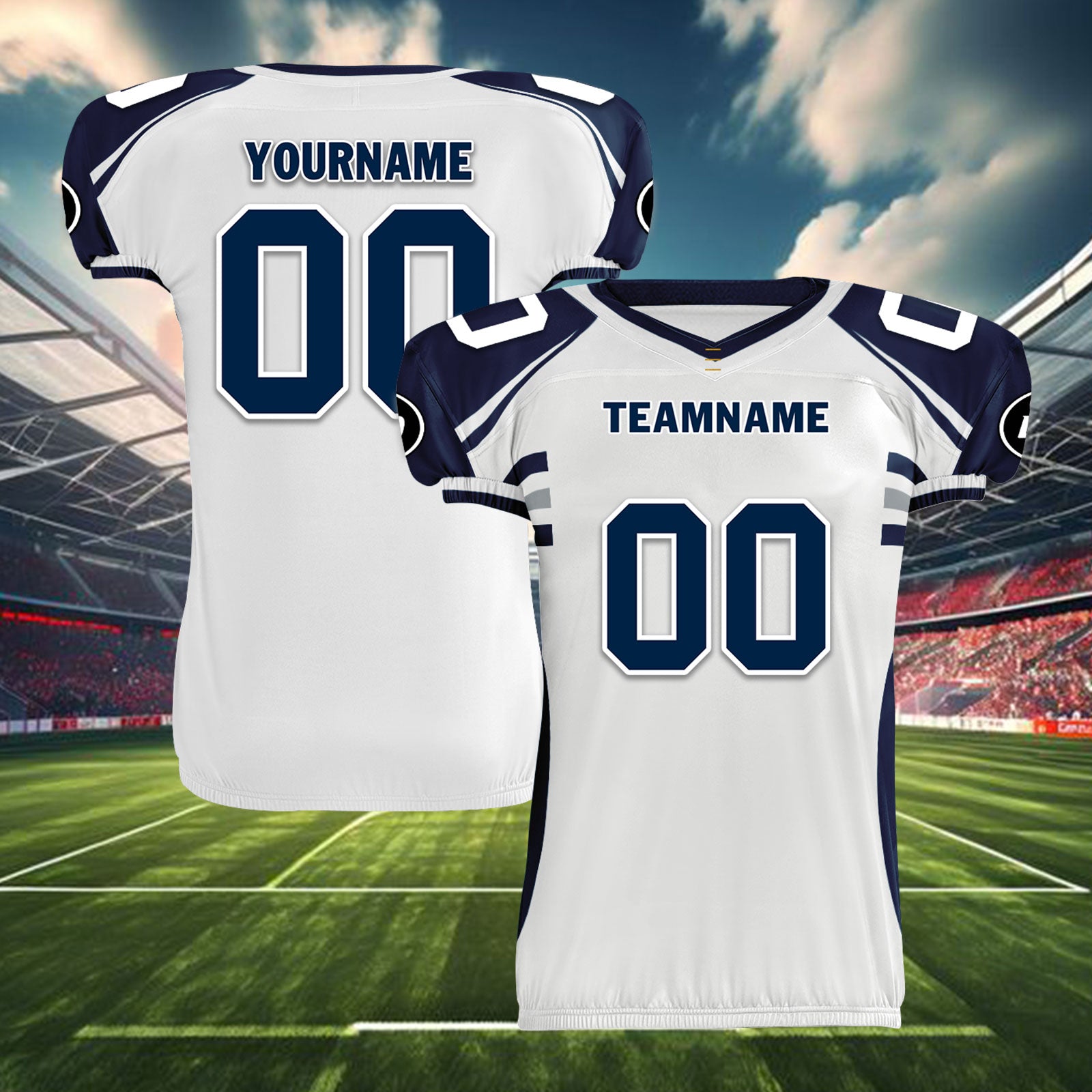 Custom Blue & White Washington High Performance American Football Jersey - FBJ06 D023001 Size 27 - Perfect for Game Day, Team Sports & Fan Apparel