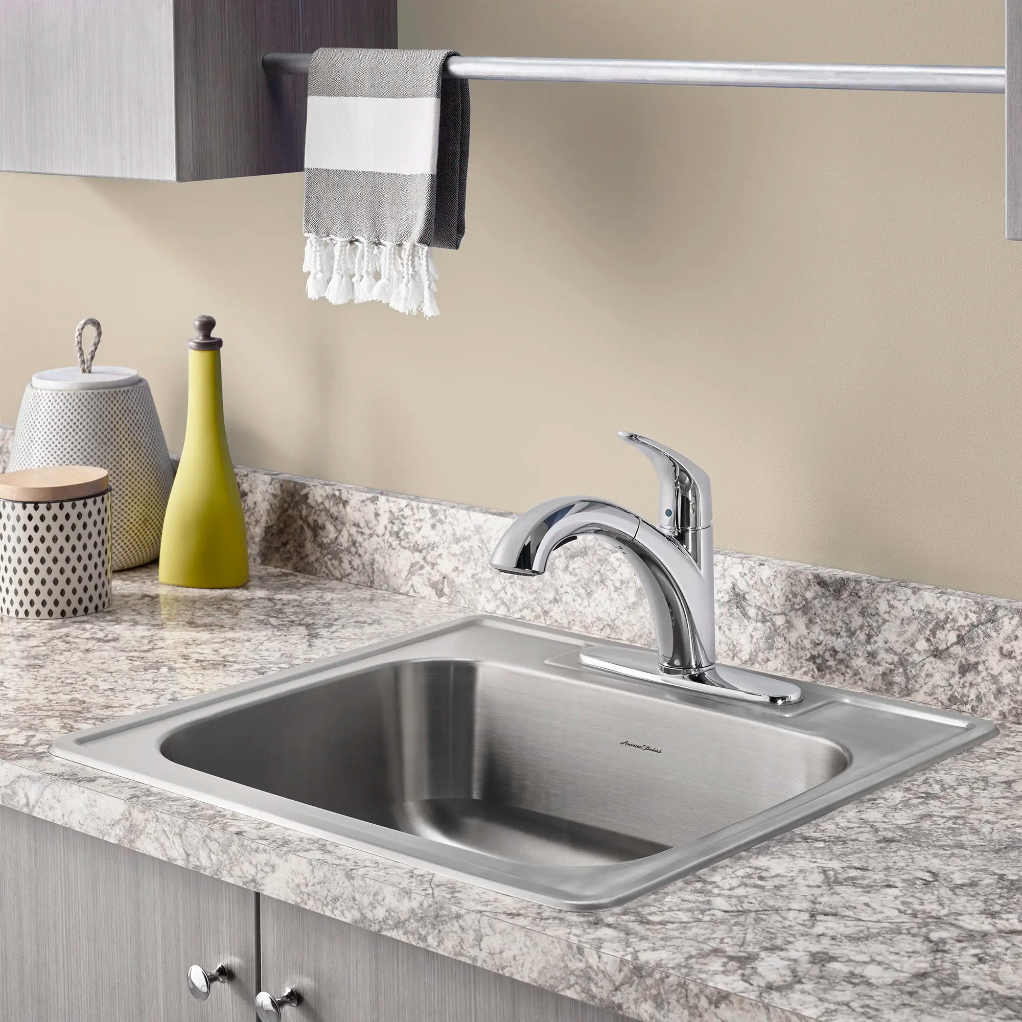 Colony® 25 x 22 Inch Stainless Steel 4 Hole Topmount Single Bowl Kitchen Sink - Durable & Rustproof for Modern Kitchens, Perfect for Cooking, Washing Dishes & Food Prep