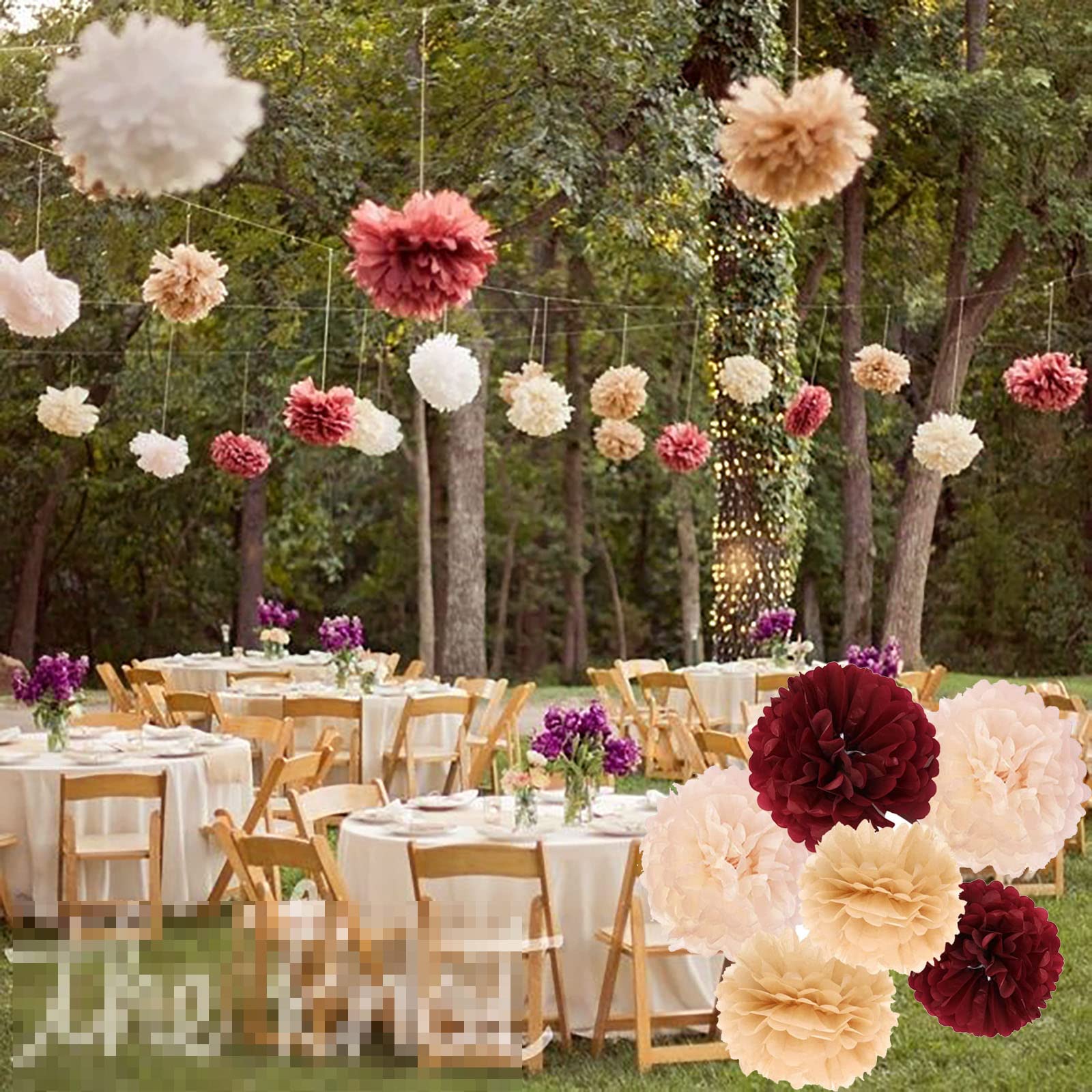 50th Birthday Party Decorations for Women - Burgundy & Rose Gold Theme, Autumn Fall Celebration Supplies | Perfect for Home, Office & Special Events