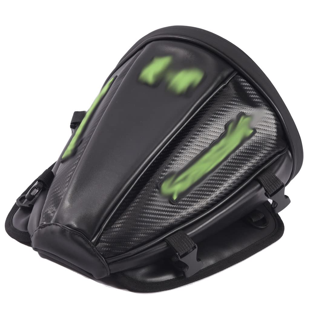 EODNSOFN Motorcycle Rear Seat Bag - Durable Waterproof Leather Travel Shoulder Luggage Backpack for Motorbike & Sports Bikes (Black, One Size) - Perfect for Road Trips, Commuting & Adventure Riding