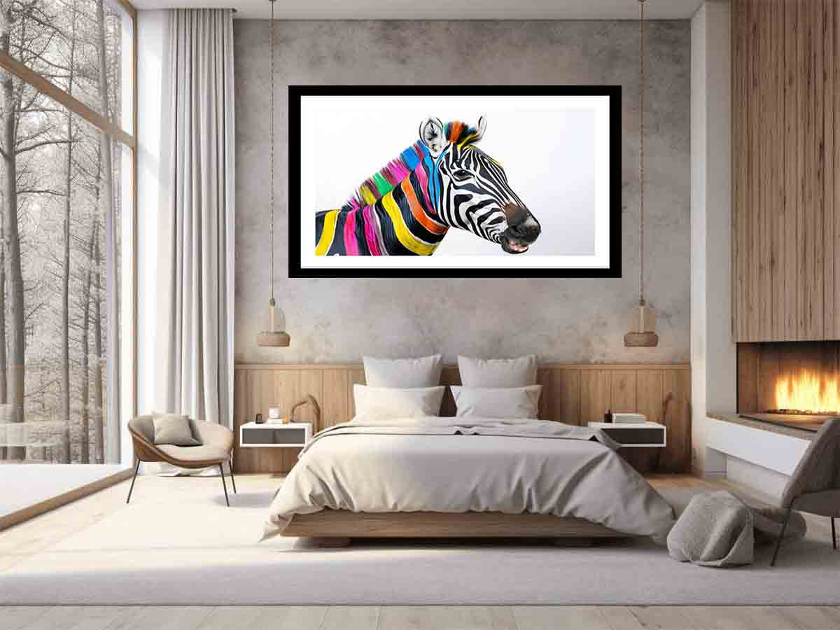 Vibrant Colorful Zebra Print T-Shirt - Trendy Animal Pattern Top for Women & Men - Perfect for Casual Wear, Parties & Unique Fashion Statements
