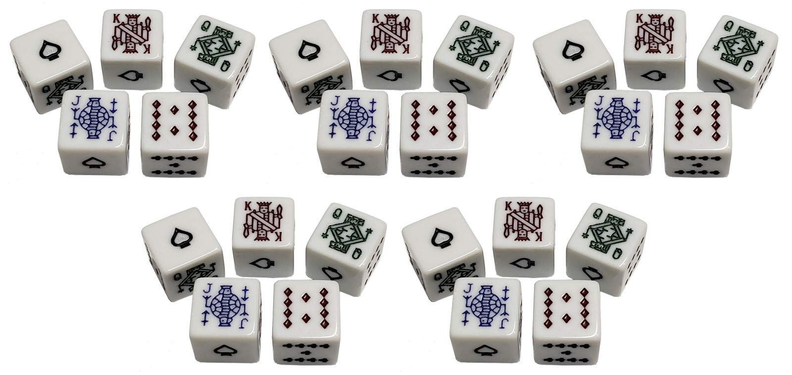 Premium White Poker Dice Set of 25 with Storage Pouch - Casino Style Dice for Poker, Board Games, and Party Entertainment