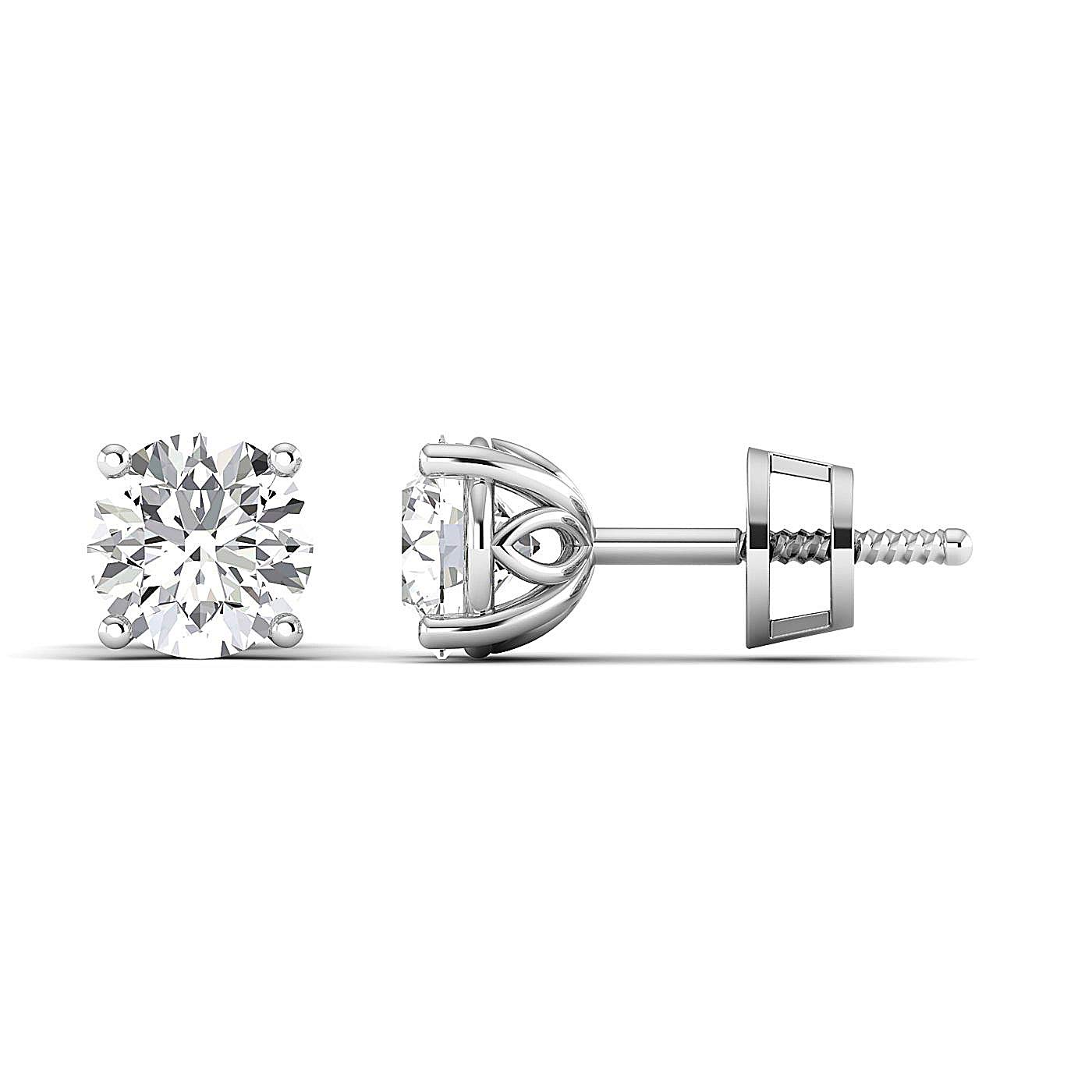 Moissanite Diamond Screw Back Earrings for Women - Valentine's Day Gift, Round Cut, FG Color, VVS Clarity - Perfect for Anniversary, Wedding & Special Occasions