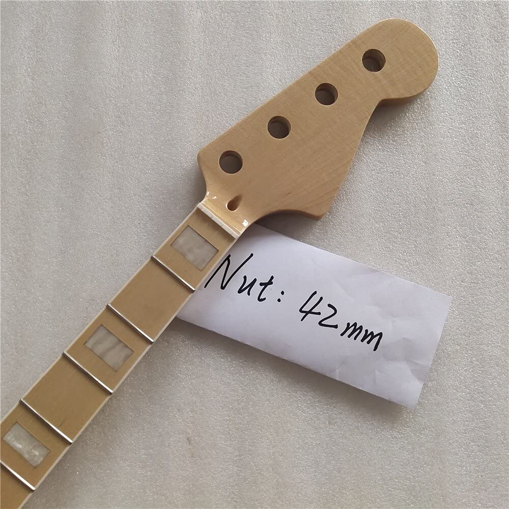 WHYSFX 4-String Maple P Bass Guitar Neck Replacement - 20 Frets, Maple Fingerboard, 34 Inch Scale Length for Precision Bass - Perfect for DIY Guitar Repair & Custom Builds