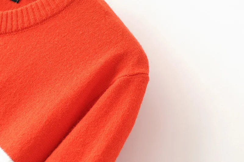 Stylish Women's Long Sleeve Pullover Sweater - Cozy Knit Winter Top for Casual Wear & Office Outfits