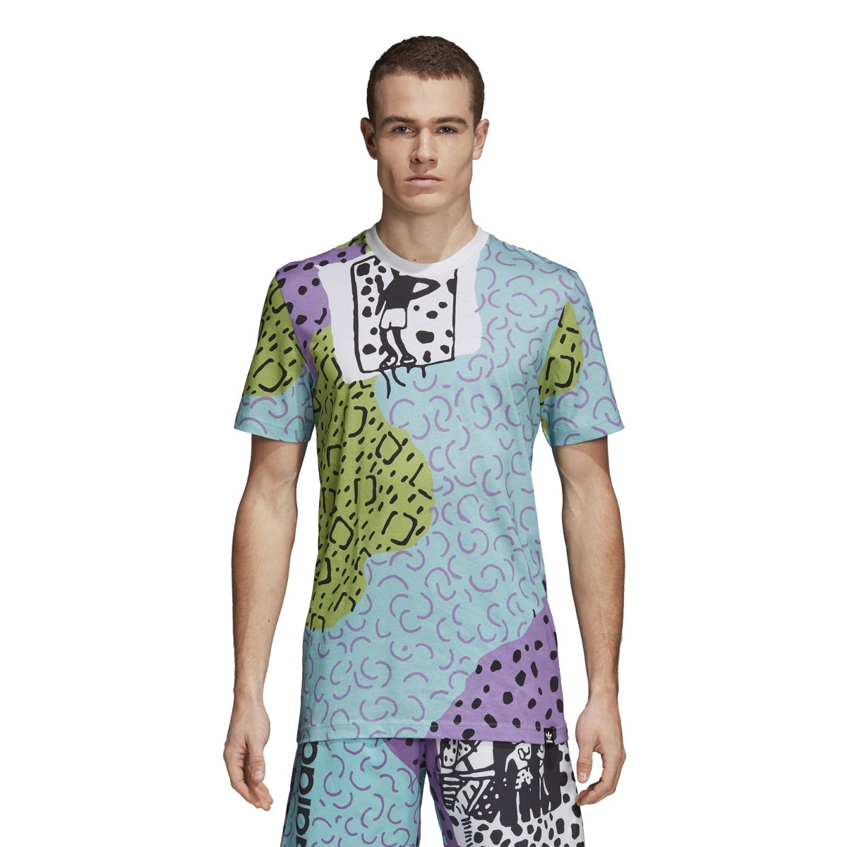 Adidas CM Beach T-Shirt for Men - Comfortable Cotton Short Sleeve Casual Tee - Perfect for Summer, Beach, and Outdoor Activities