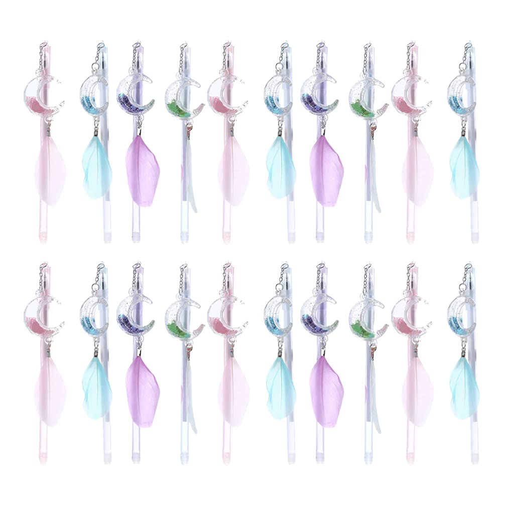 Cabilock 20-Pack Moon Pendant Gel Pens - Smooth Writing Gel Ink Pens for Students, Office & School Supplies - Perfect for Journaling, Note Taking & Gift Giving