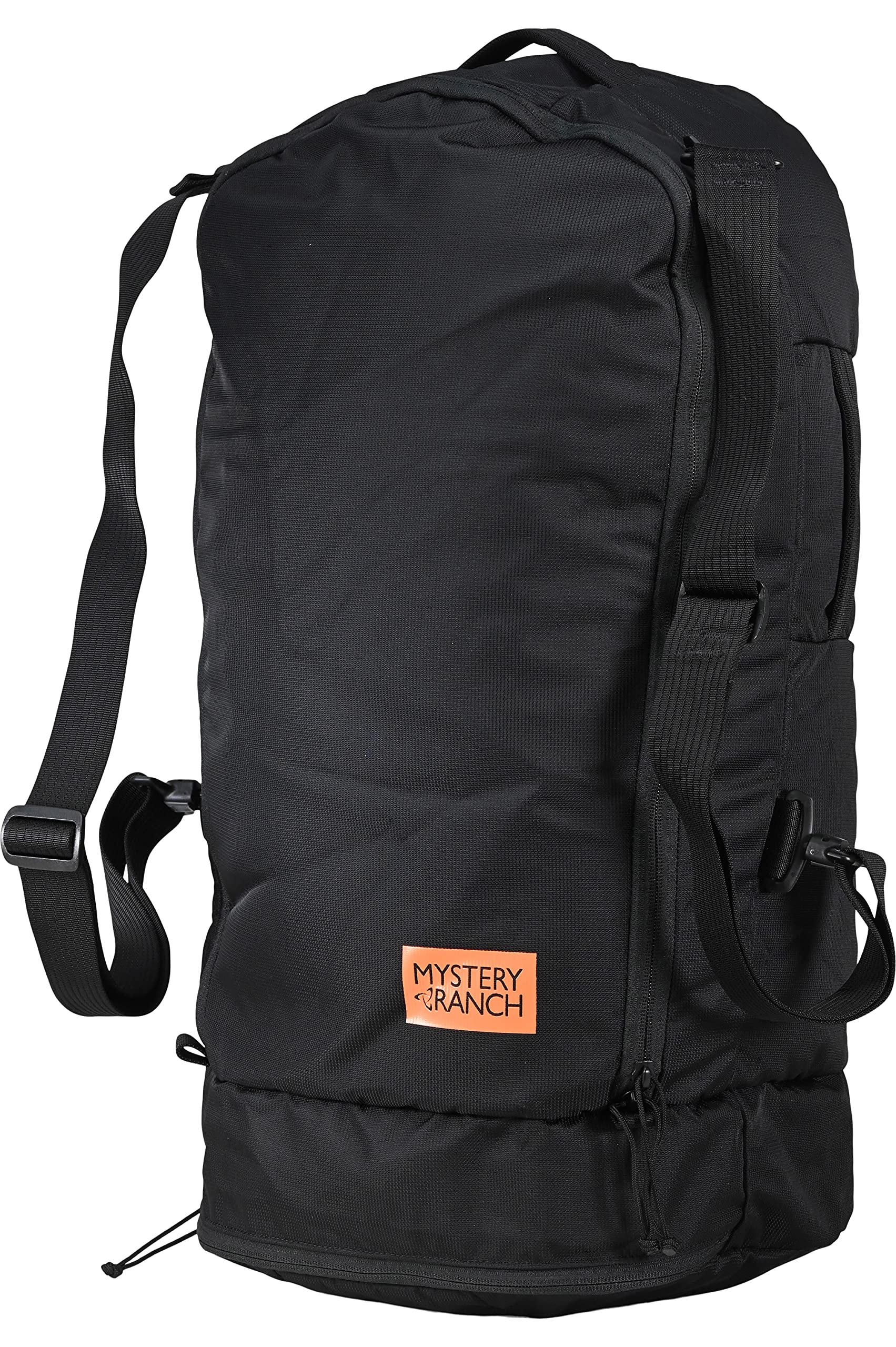 Mystery Ranch Mission Stuffel 30L Convertible Duffle Backpack - Waterproof Travel Pack for Hiking, Camping & Airplane Carry-On (Black) - Perfect for Outdoor Adventures & Business Trips