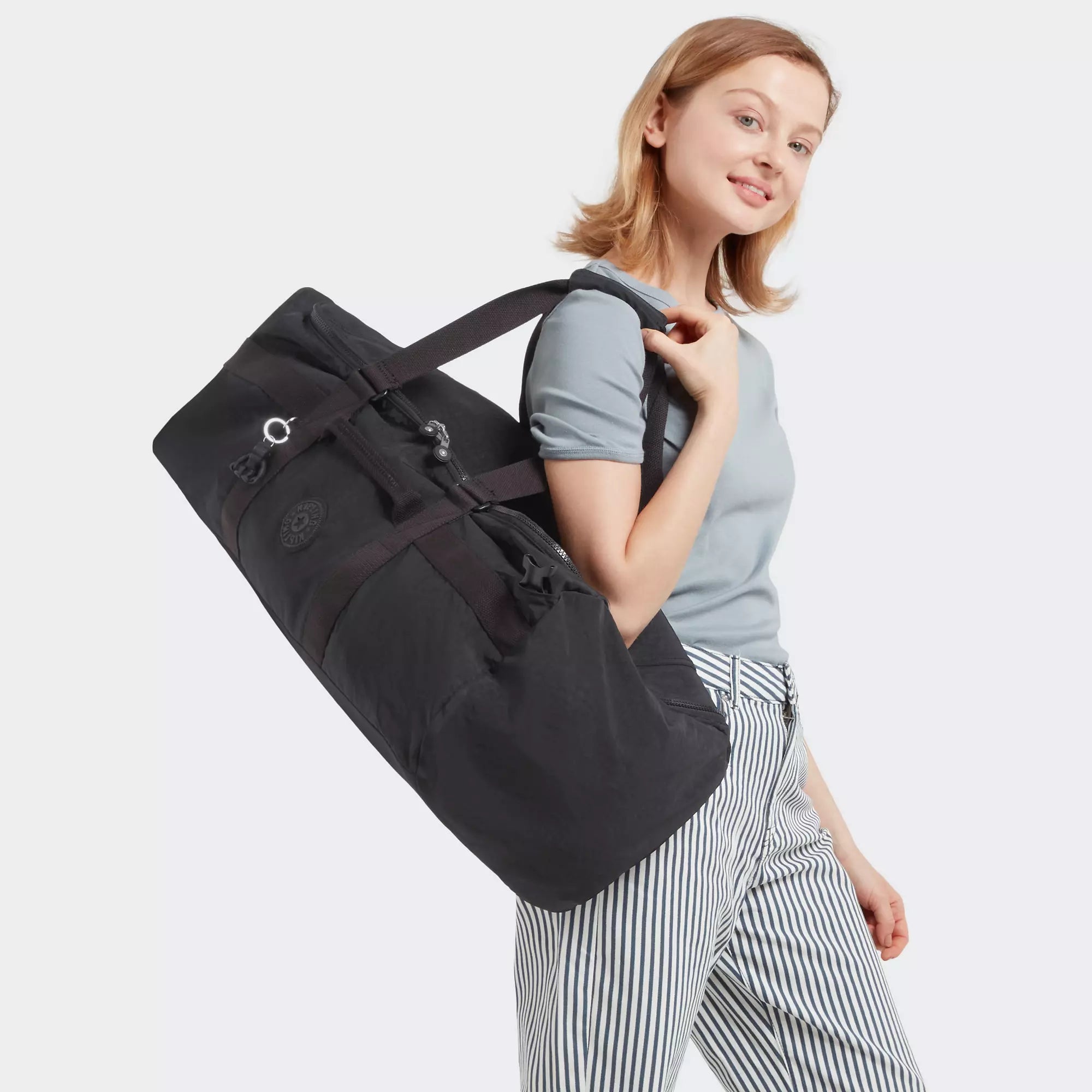 Kipling Jonis Medium Laptop Duffle Backpack - Black Noir | Water-Resistant Work & Travel Bag for Men & Women | Perfect for Office, Commute & Weekend Getaways