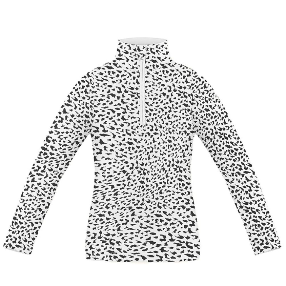 Poivre Blanc Girls Base Layer Shirt - Soft Thermal Underwear Top for Cold Weather - Jaguar Black Print - Perfect for Winter Sports, Skiing & Outdoor Activities