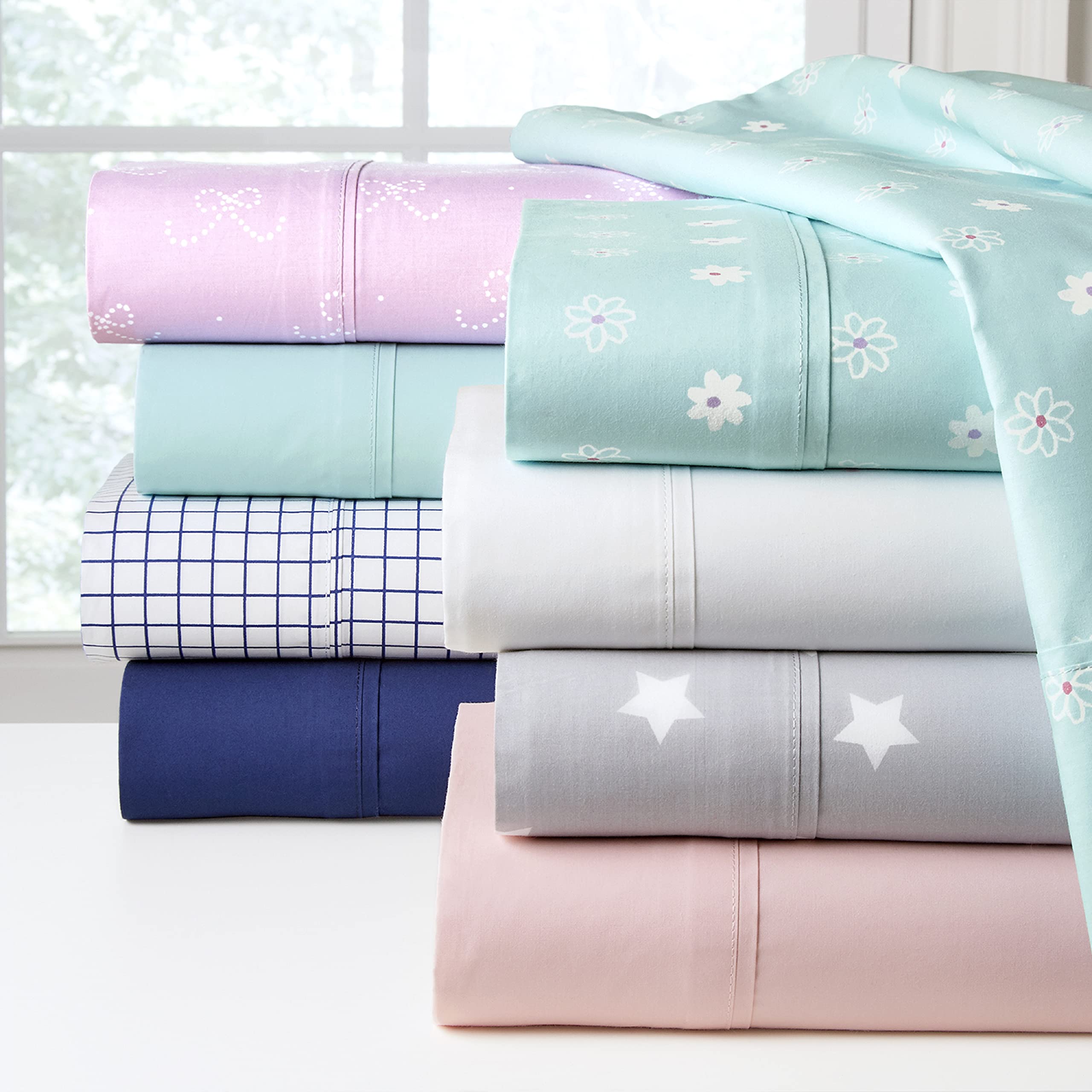 Lullaby Bedding 200 Thread Count Brina Ballerina Cotton Printed Pillow Cases - Standard Size Soft Pillow Cover for Kids & Girls Bedroom Decor