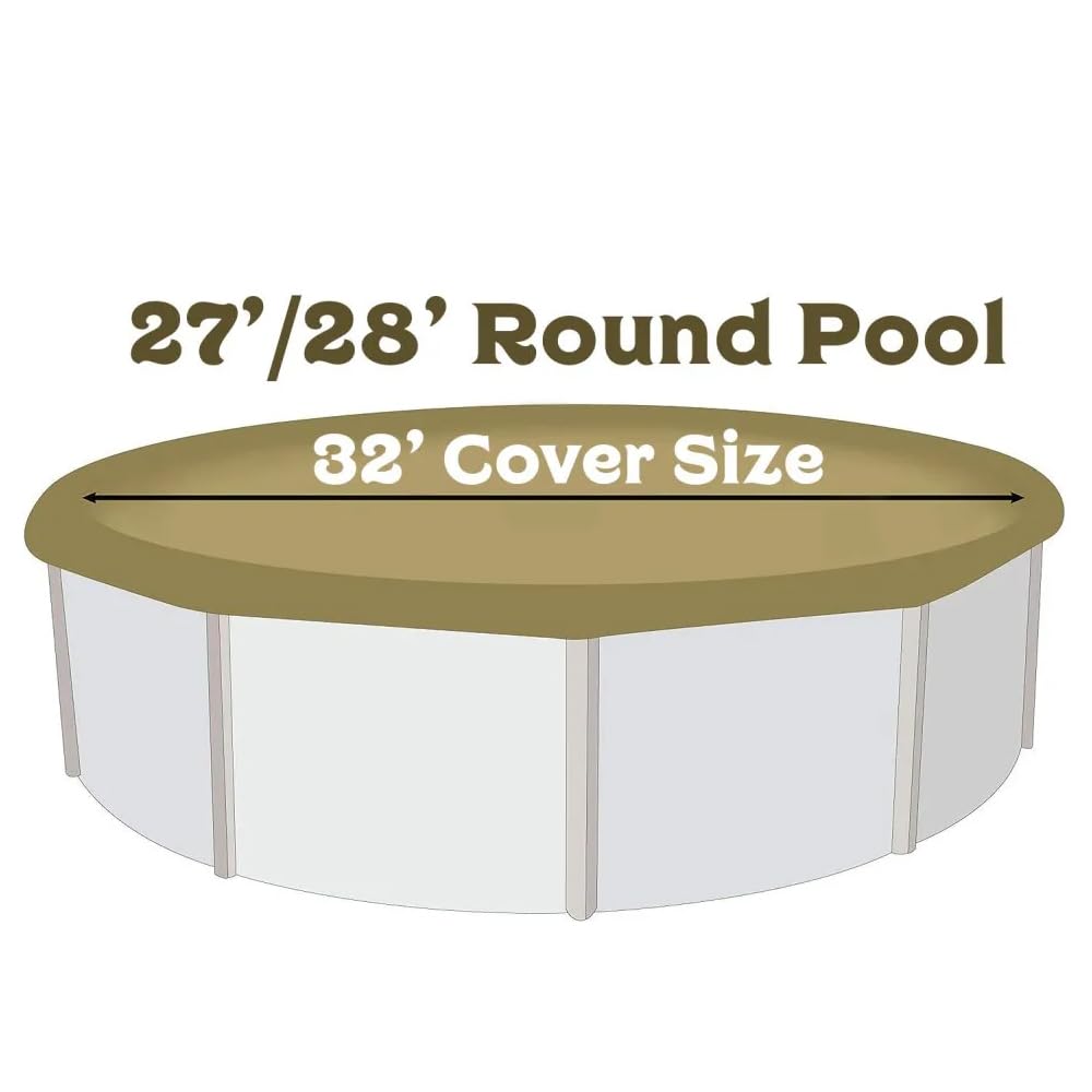 Buffalo Blizzard 28 ft Round Above Ground Pool Cover - Heavy Duty Reversible Tan/Silver Winter Protection | Cold & UV Resistant | Shields from Debris | Perfect for Winterizing Inground/Above Ground Pools