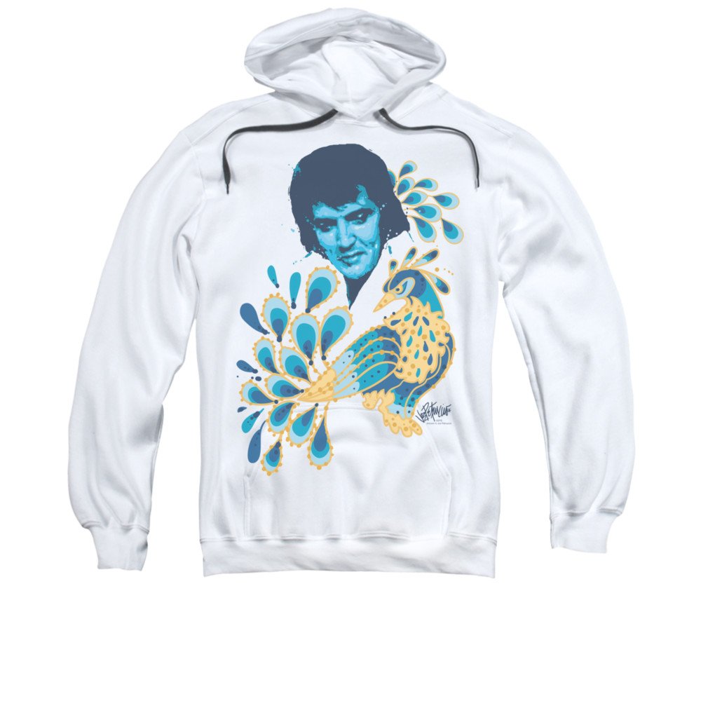 Elvis Presley Peacock Print Hoodie for Men & Women - Soft Fleece Sweatshirt for Casual Wear, Concerts & Fan Merch Collection