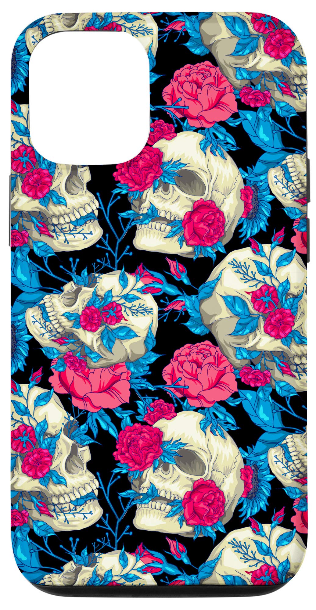 iPhone 12/12 Pro Sugar Skull Case - Day of The Dead Dia De Los Muertos Protective Phone Cover | Perfect for Halloween, Mexican Culture Celebrations & Unique Gift Giving