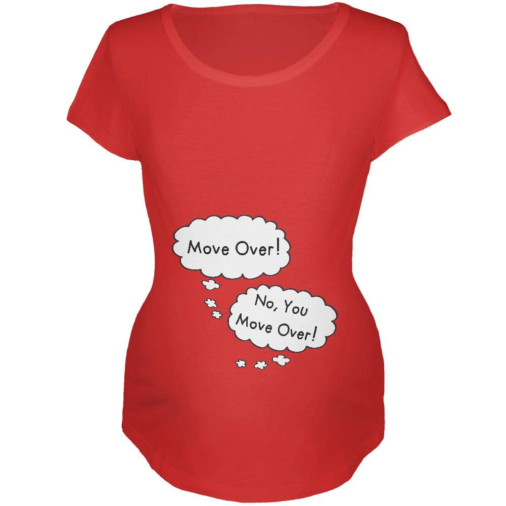 Arguing Twins Maternity T-Shirt - Soft Red MD for Pregnancy Comfort
