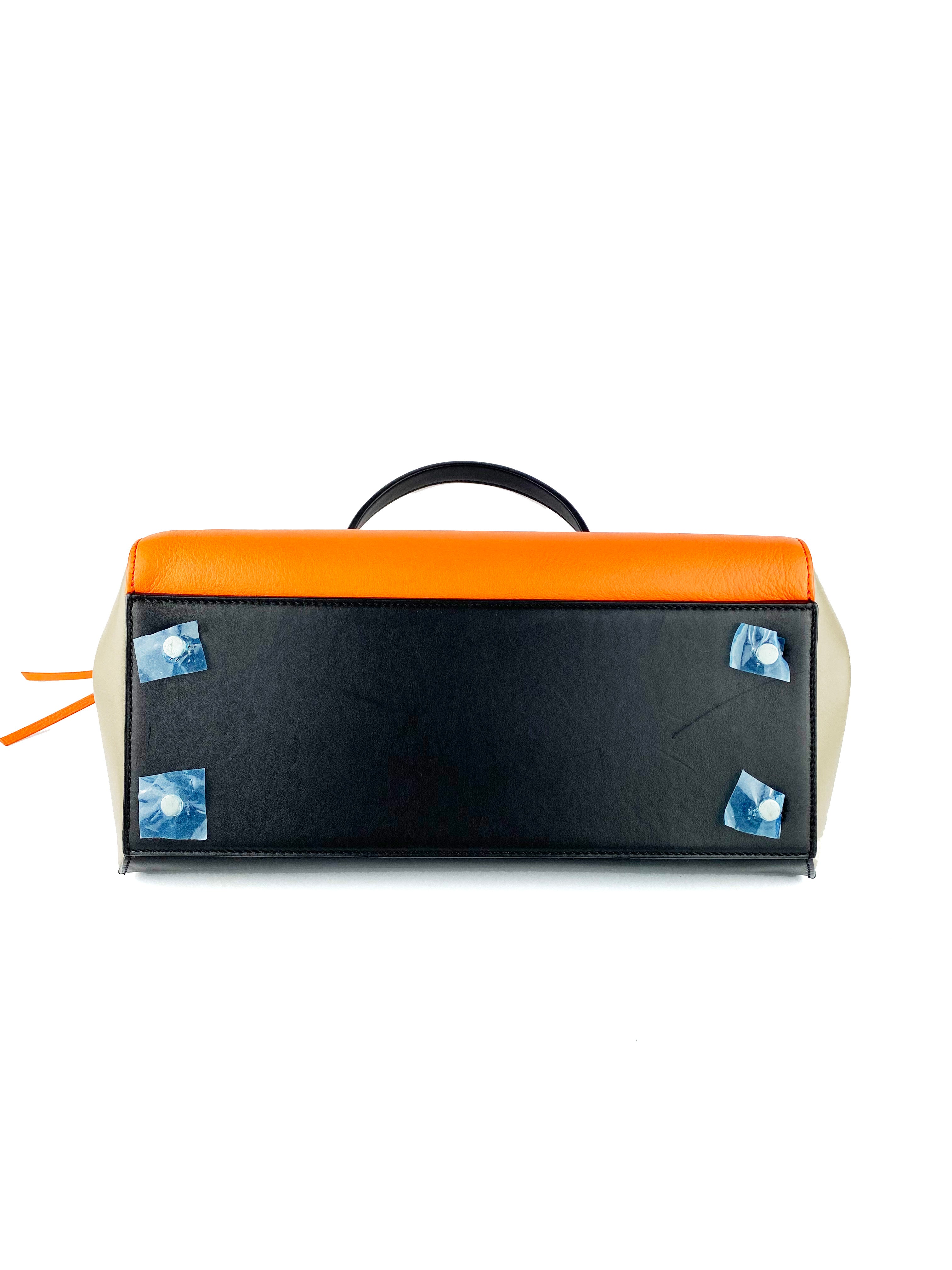 Celine Orange and Black Edge Bag - Stylish Designer Handbag for Women, Perfect for Work, Travel, and Everyday Use