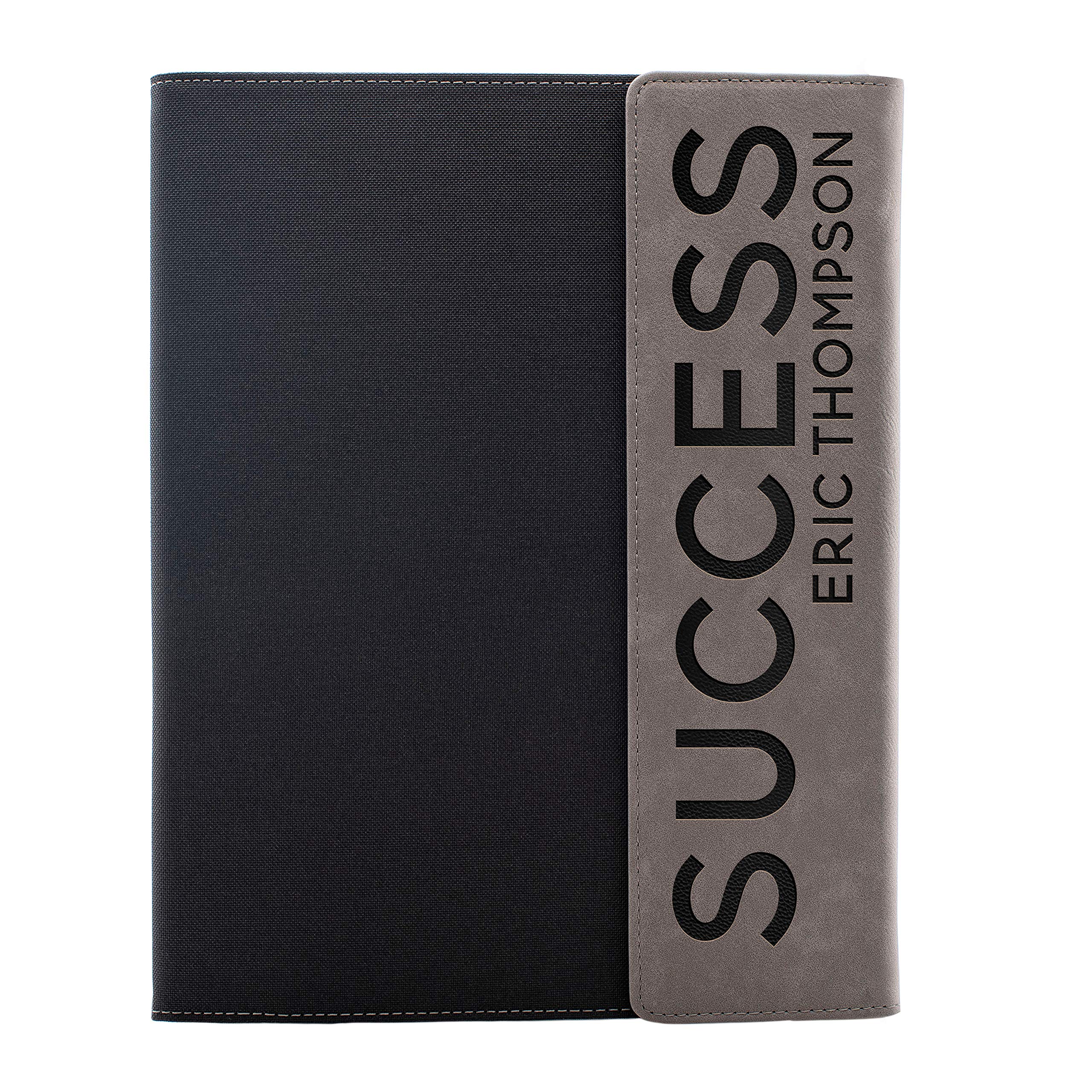 Personalized Canvas Business Portfolio Organizer - 9 Stylish Designs for Men (Small Gray) | Professional Resume Holder & Notepad Folder | Perfect Gift for Teachers, Coworkers, Boss | Office Essentials & Interview Accessories