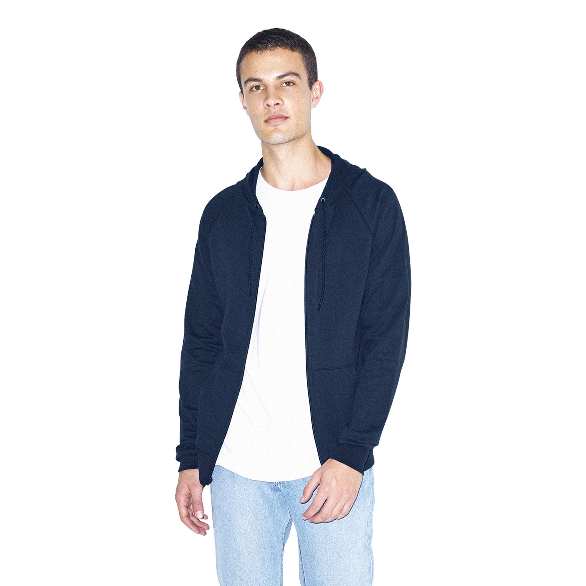 American Apparel Men's California Fleece Long Sleeve Zip Hoodie - Soft & Warm Pullover for Casual Wear, Gym, and Outdoor Activities