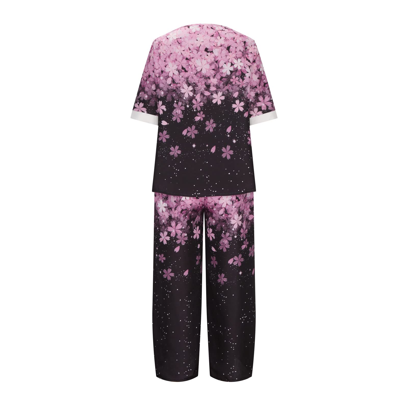 Oelaio Women's 2-Piece Lounge Set - Pink Old Money Style Outfit | Matching Shorts & Top Set | Tropical Vacation & Casual Wear | Summer Comfort Outfit for Beach, Travel & Relaxation