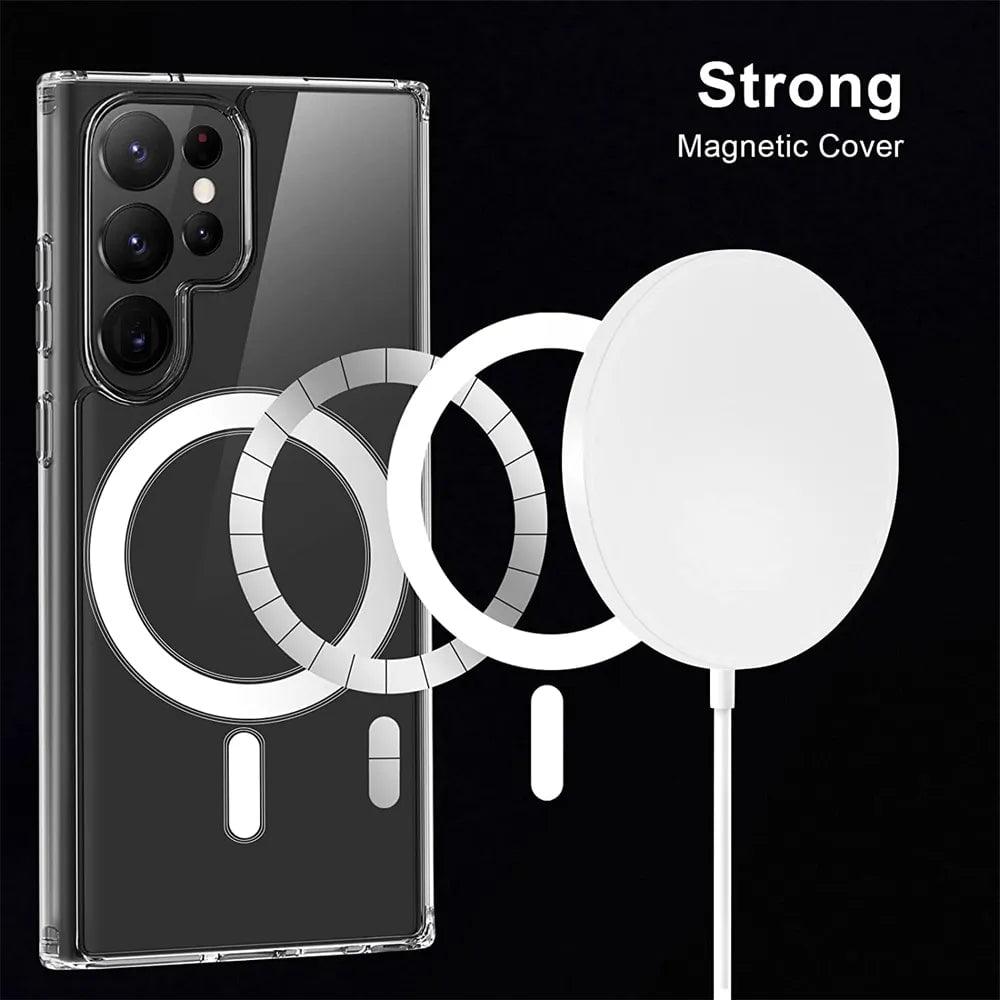 Samsung Galaxy S24 MagSafe Magnetic Wireless Charging Case - Fast Charging Phone Cover for iPhone 15/14/13 - Perfect for Travel, Work & Everyday Use