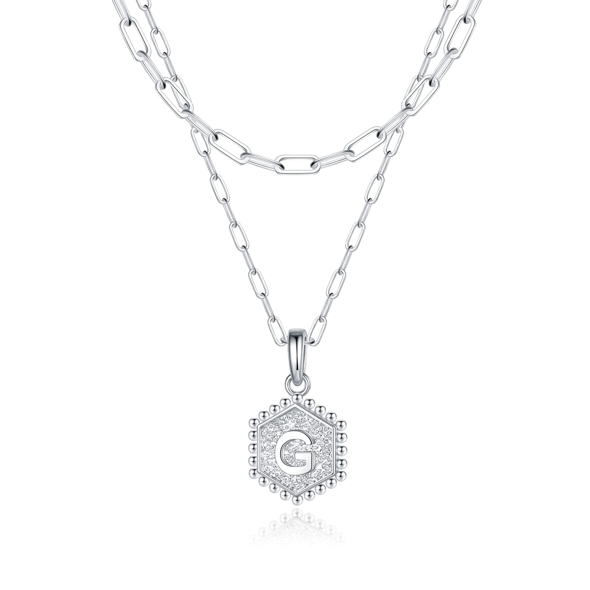Dainty Layered Initial Necklaces for Women & Girls - S925 Sterling Silver Letter Necklace, Paperclip Chain Jewelry Gift for Her | Perfect for Layering, Everyday Wear & Special Occasions