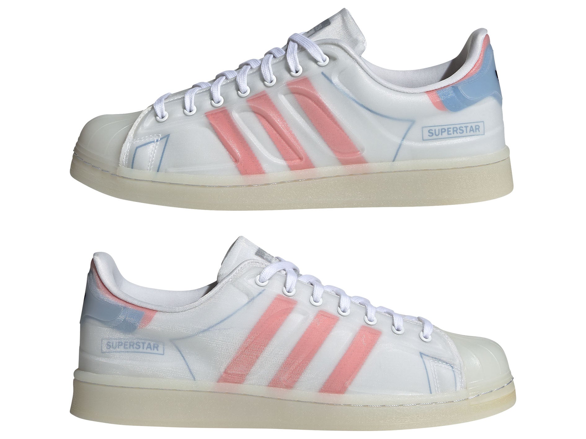 Adidas Men's Superstar Future Shell Sneakers - White/Blue/Pink FX5544 | Classic Casual Shoes for Everyday Wear & Street Style Fashion