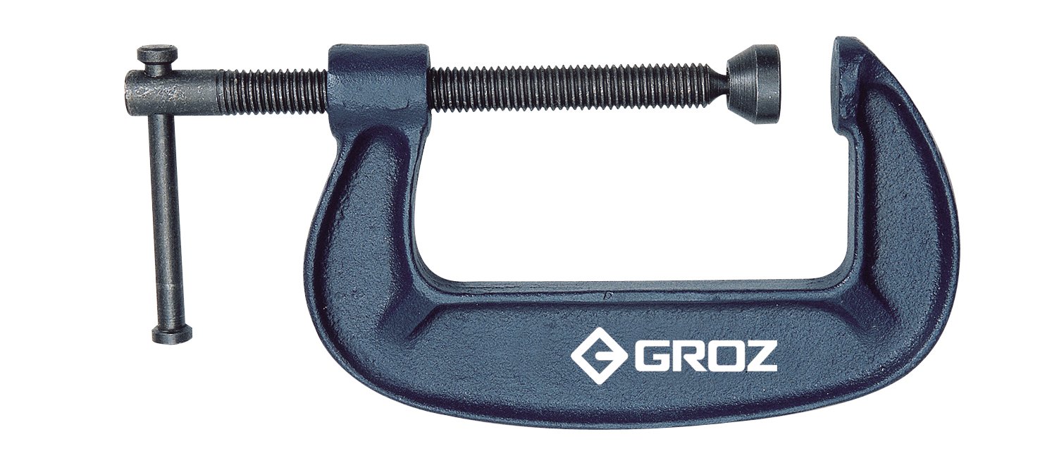 Groz 35807 2 Inch Heavy Duty Ductile Iron C-Clamp - Perfect for Woodworking, Metalworking, and DIY Projects