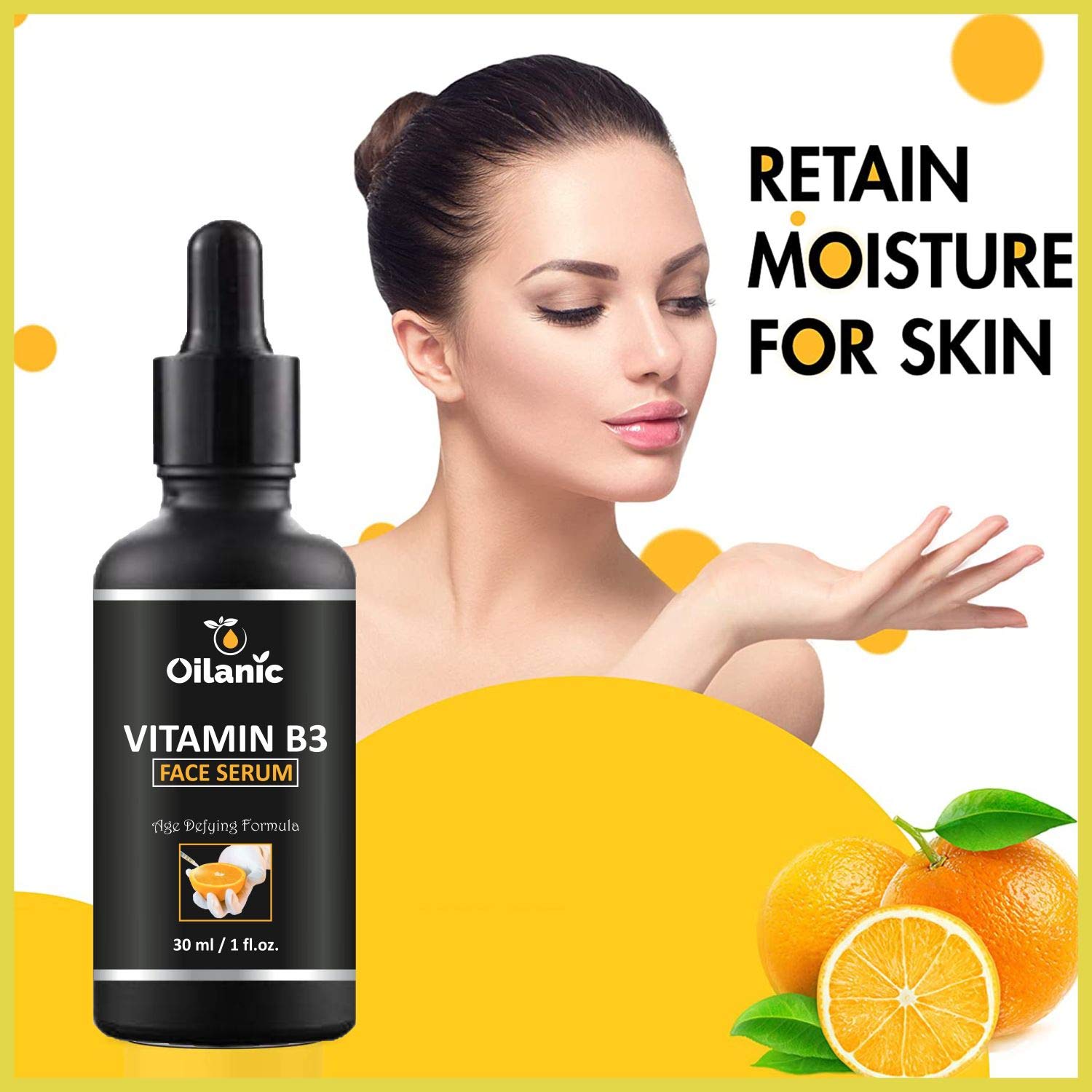 Oilanic 100% Pure & Natural Vitamin B3 Serum for Anti-Aging & Wrinkle Reduction - 2 Bottles (60ml Total) | Brightening Face Serum for Glowing Skin | Day & Night Skincare Routine