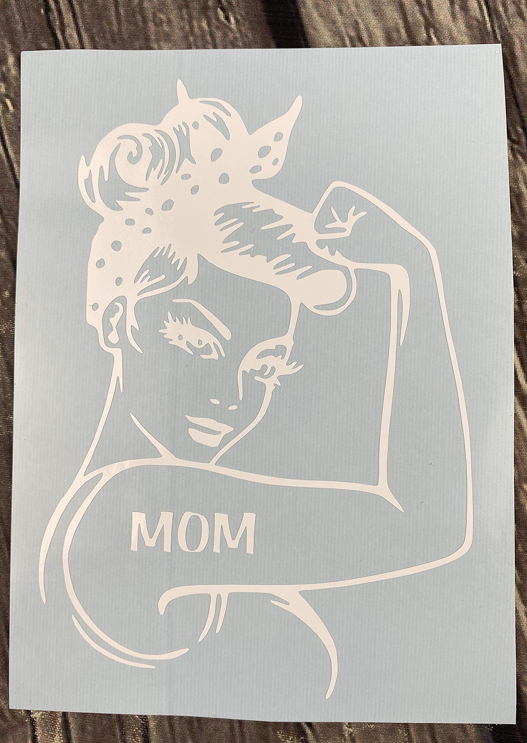 Rosie The Riveter White Vinyl Decal - Patriotic Wall Sticker for Home Office Decor, DIY Crafts & Gift for Mom, Women Empowerment