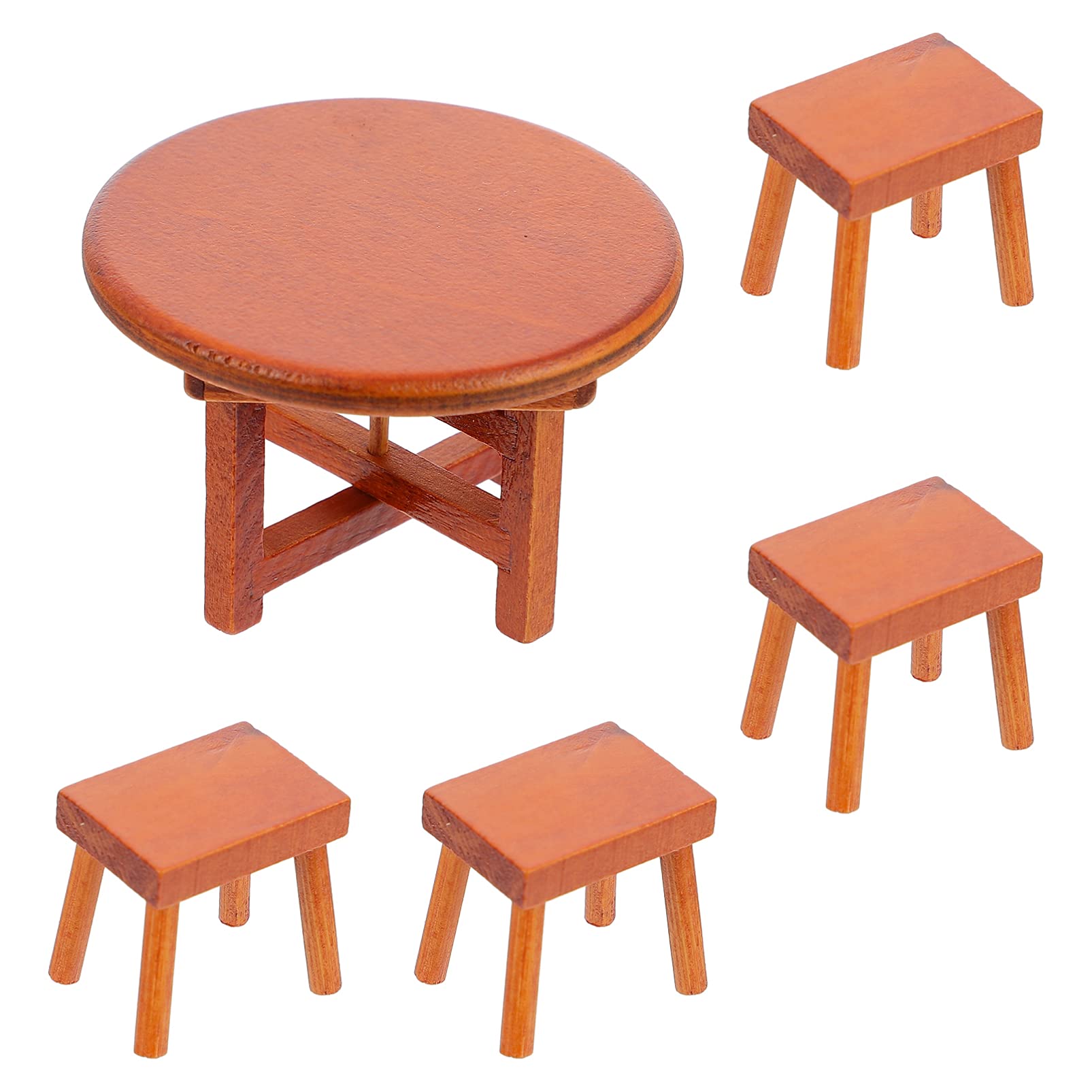 1/12 Scale Miniature Wooden Dollhouse Furniture Set - Dining Table & Chairs for Dollhouse Accessories | Perfect for Doll Collectors, Miniature Enthusiasts & DIY Dollhouse Scenes