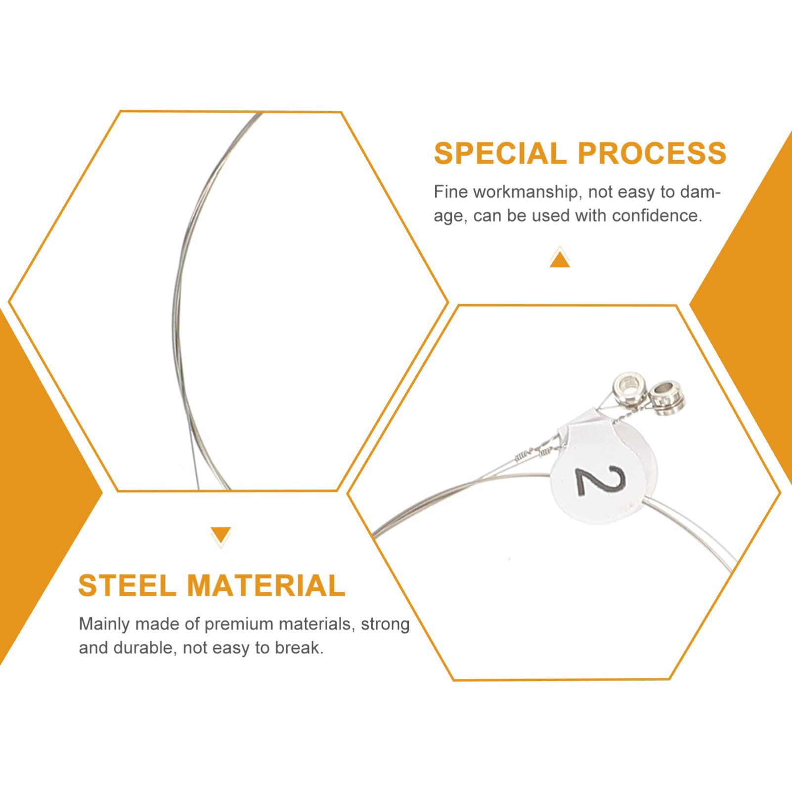 Vaguelly Practical Steel Lyre Harp Strings Kit - Replacement Strings for Lyre Instruments - Perfect for Professional Musicians & Beginners (Ideal for Performances, Practice & Studio Recording)