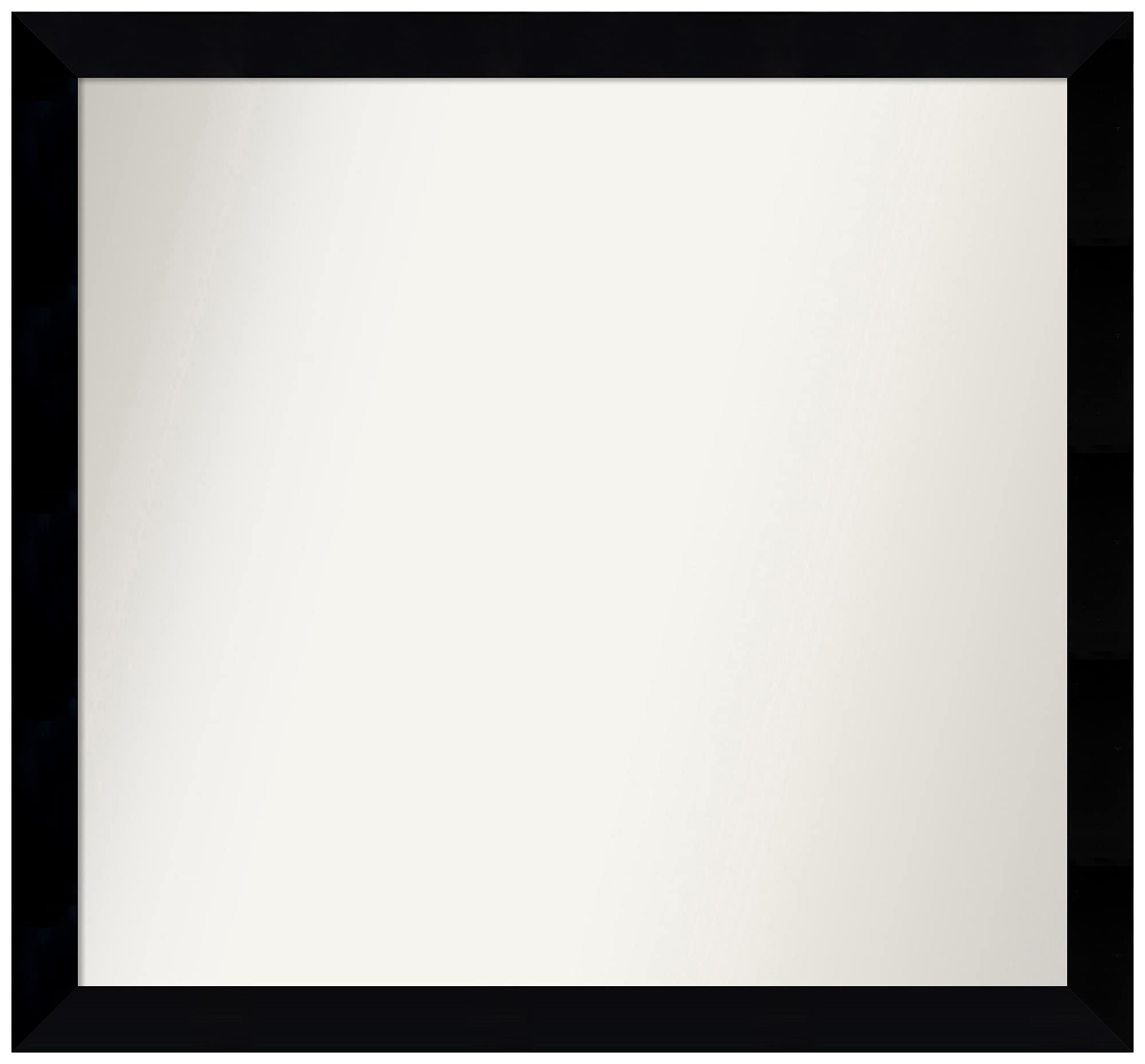 Amanti Art Non-Beveled Custom Wall Mirror 25.5x27.5 Inches - Black Museum Frame Bathroom Mirror - Custom Sizes Available - Perfect for Bathroom Vanity, Bedroom Decor & Entryway Wall Art