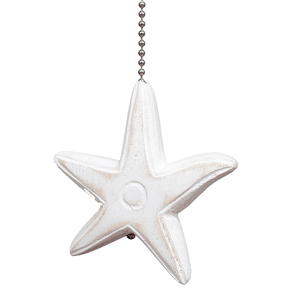 BLACK FOREST DECOR White Starfish Fan Pull - Coastal Style Ceiling Fan Chain Replacement for Beach House, Bathroom & Porch Decor