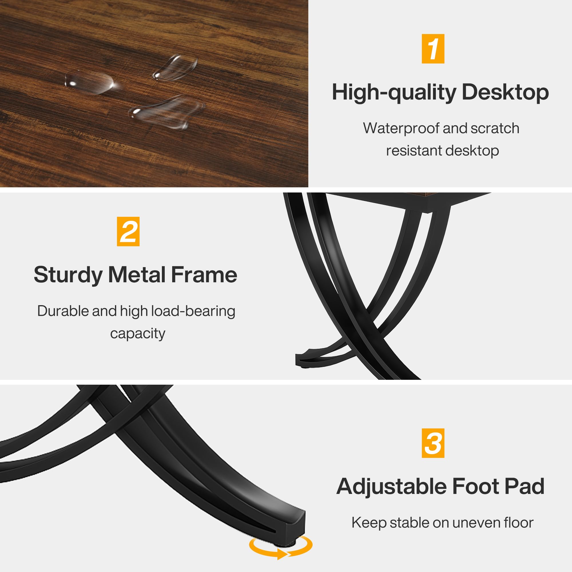 Tribesigns 6.5FT Conference Table for 6-8 People, 78 Inch Long Rectangular Office Meeting Table with Sturdy Metal Frame - Brown Boardroom Desk for Business, Conference Room & Seminar Use - Perfect for Team Meetings, Presentations & Collaborative Workspaces