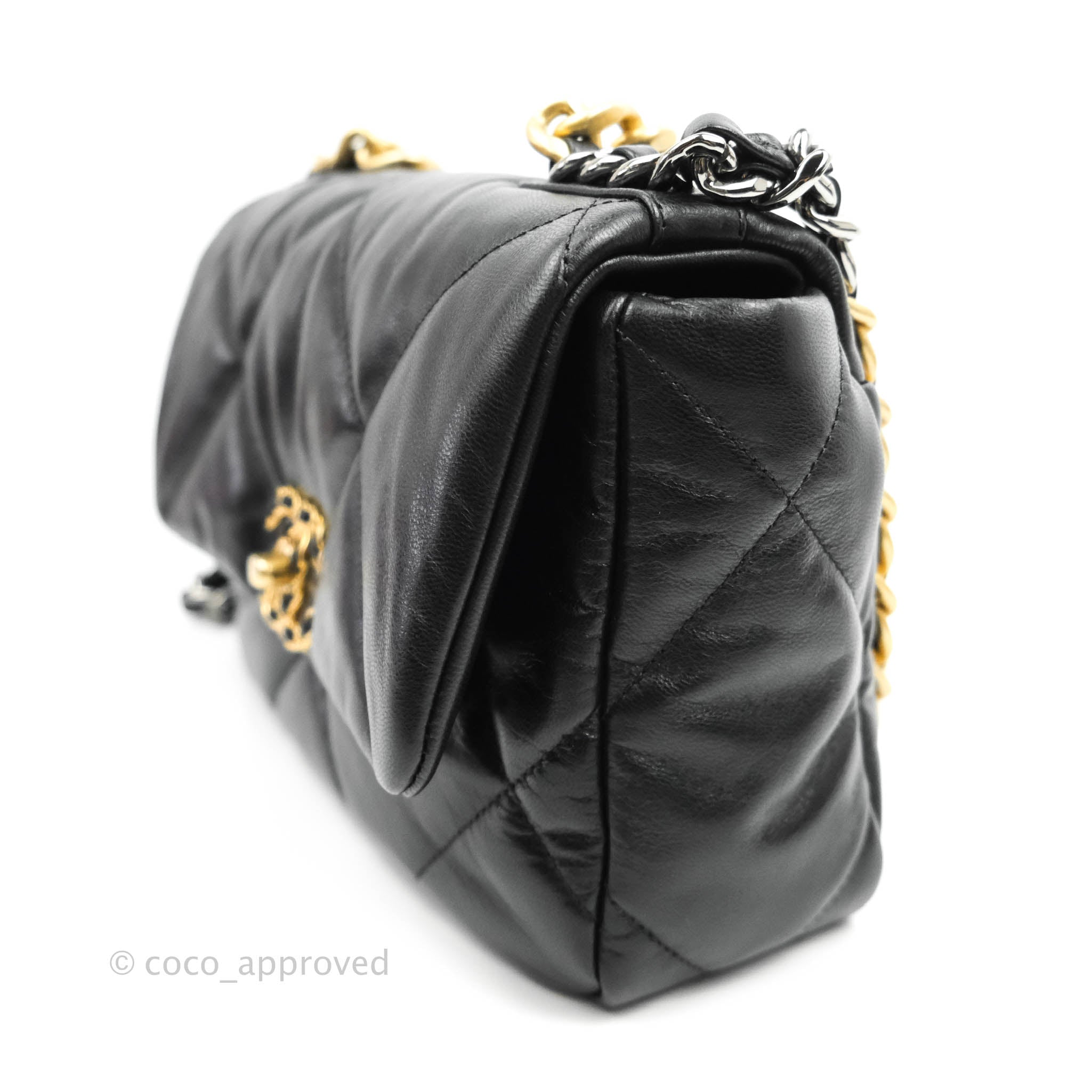 Chanel 19 Small Flap Bag Black Goatskin Mixed Hardware - Luxury Designer Handbag for Women | Perfect for Evening Events, Date Nights & Special Occasions