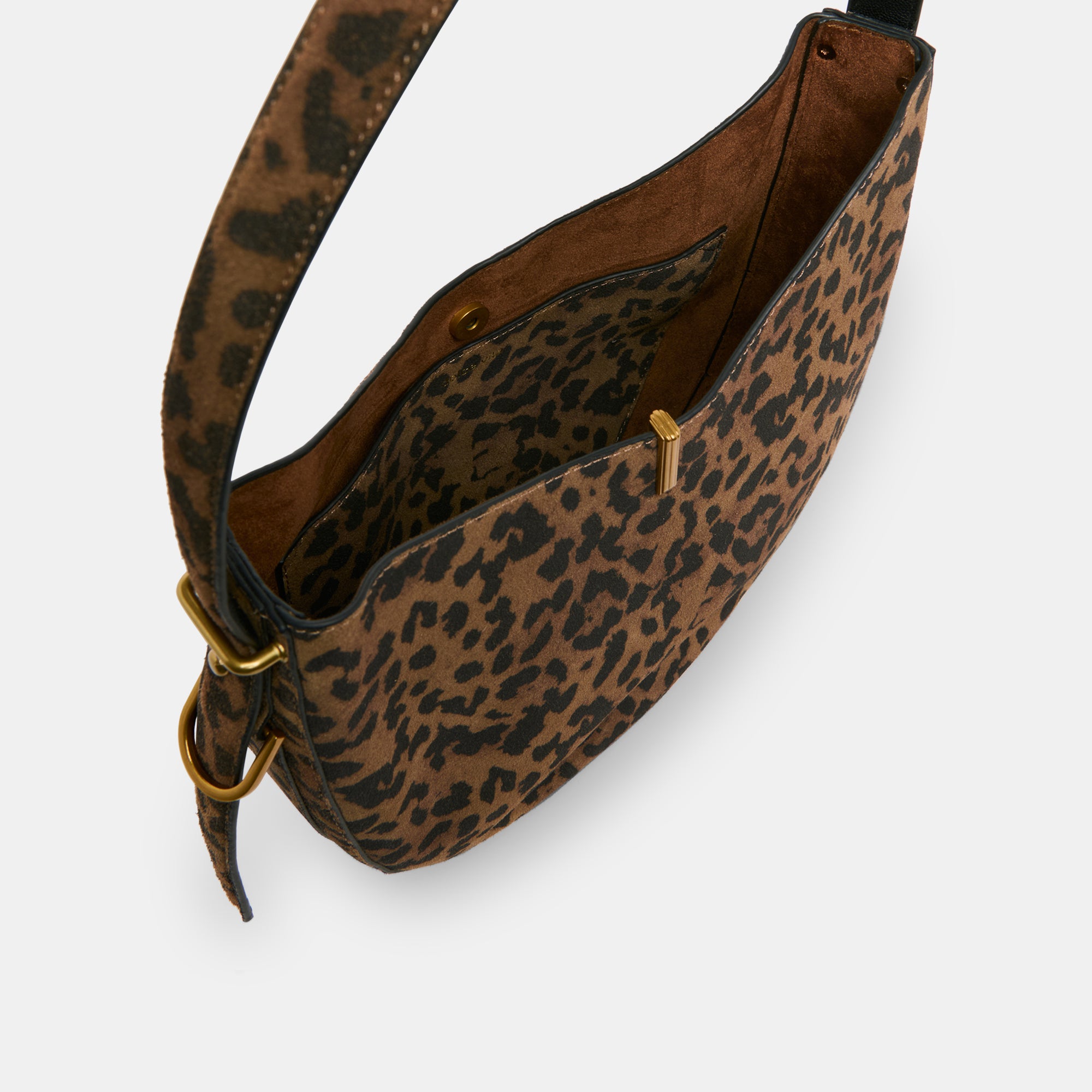 BREE Women's Shoulder Bag - Leopard Print Suede Crossbody Purse for Casual Outings, Work & Travel
