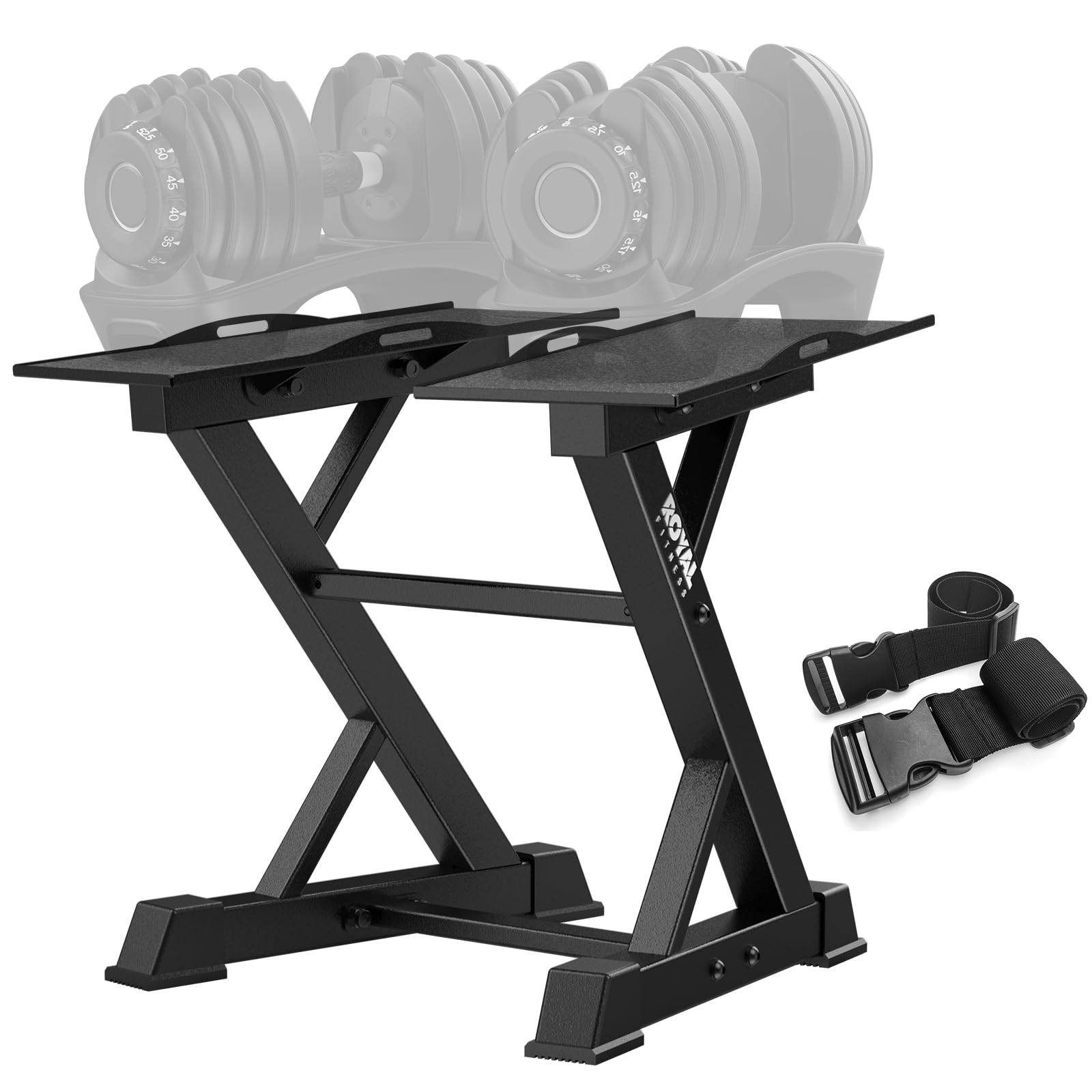 Heavy Duty Adjustable Dumbbell Rack - Black Home Gym Dumbbell Storage Stand Holder for Weight Plates & Free Weights - Perfect for Garage Gym, Basement Workout & Fitness Room Organization