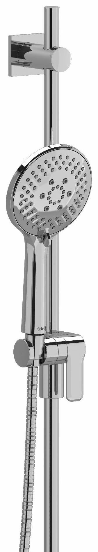 4-Function Adjustable Handheld Shower Head with 36-Inch Slide Bar - Chrome Finish by RIOBEL | Perfect for Bathroom Renovation & Spa-Like Shower Experience