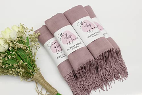 Lilac Pashmina Shawl for Women - Personalized Soft Cashmere Wrap Scarf for Evening Dresses, Weddings & Bridesmaid Gifts (Green) | Elegant Accessory for Formal Events, Bridal Showers & Special Occasions