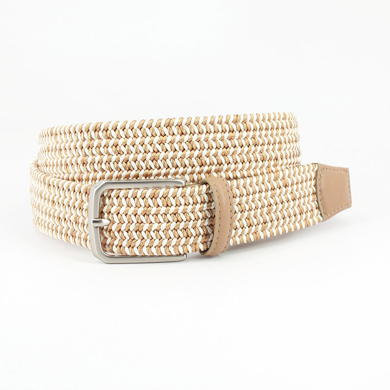 TORINO CAMEL BRAIDED LEATHER BELT for Men - Stylish & Durable Fashion Accessory for Casual & Formal Outfits