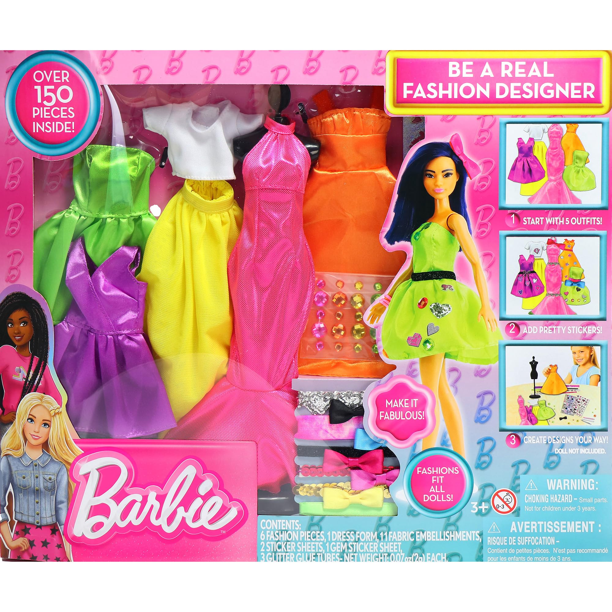 Barbie Fashion Designer Kit - Creative Dress Up & Styling Set for Kids | Perfect for Birthday Gifts, Role Play & Pretend Play Fashion Shows