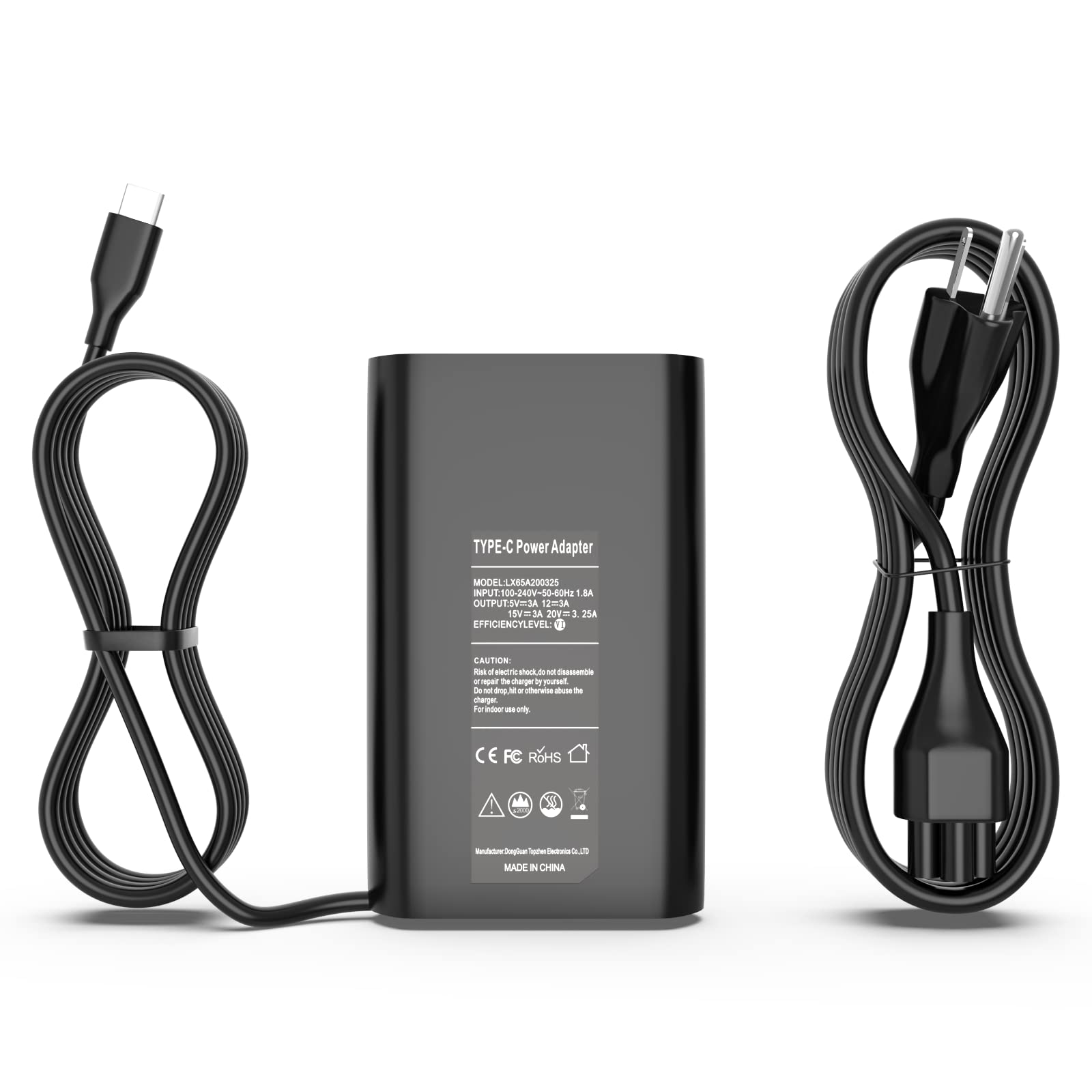 65W 45W USB Type C Laptop Charger for Dell Latitude 5520 5420 7430 7420 7410 7400 7370, XPS13 7390 9333 9343 9310 9350 9360 9370 9380, Chromebook 3100 3400 3380 5190 | Fast Charging AC Adapter Replacement | Perfect for Home, Office & Travel Use
