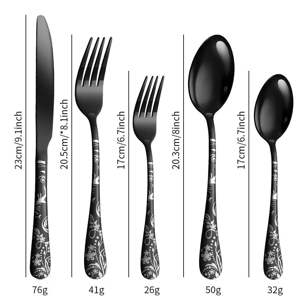 Premium 12-Piece Stainless Steel Flatware Set - Modern Mirror-Polished Silverware with Knife, Fork, Spoon & Teaspoon - Dishwasher Safe Cutlery for Family Dining (60 PCS) - Perfect for Dinner Parties, Restaurants & Everyday Use