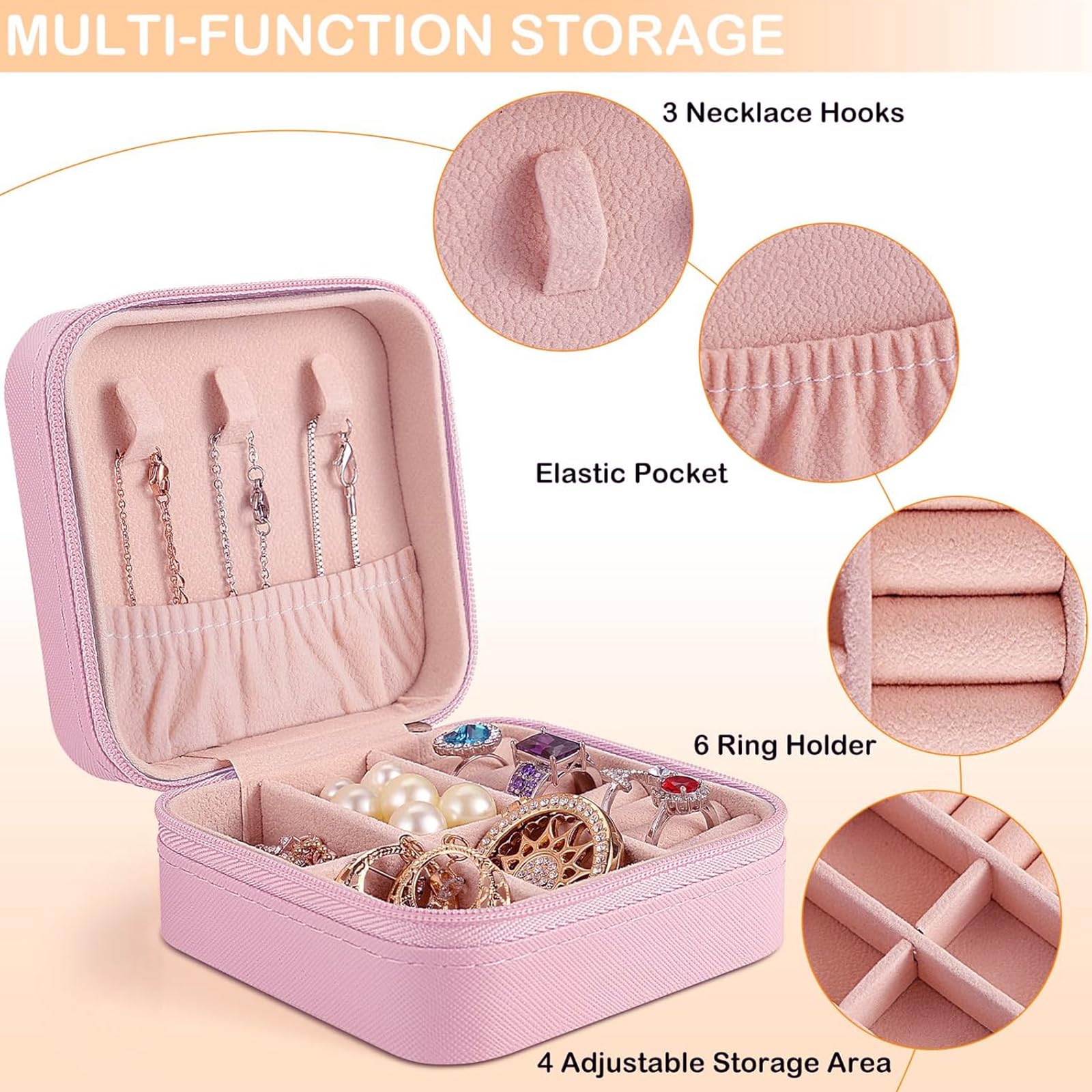 8PCS Personalized Initial Gifts for Women - Monogram Makeup Bag, Travel Jewelry Box & Letter Keychain Set - Unique Birthday Gifts for Wife, Bridesmaids & Teen Girls (Perfect for Travel, Weddings & Special Occasions)